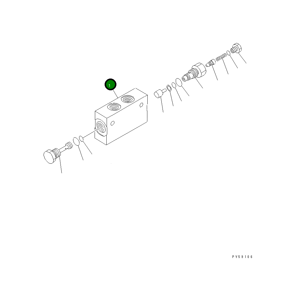 Чёрная заглушка X25-0711860 Komatsu