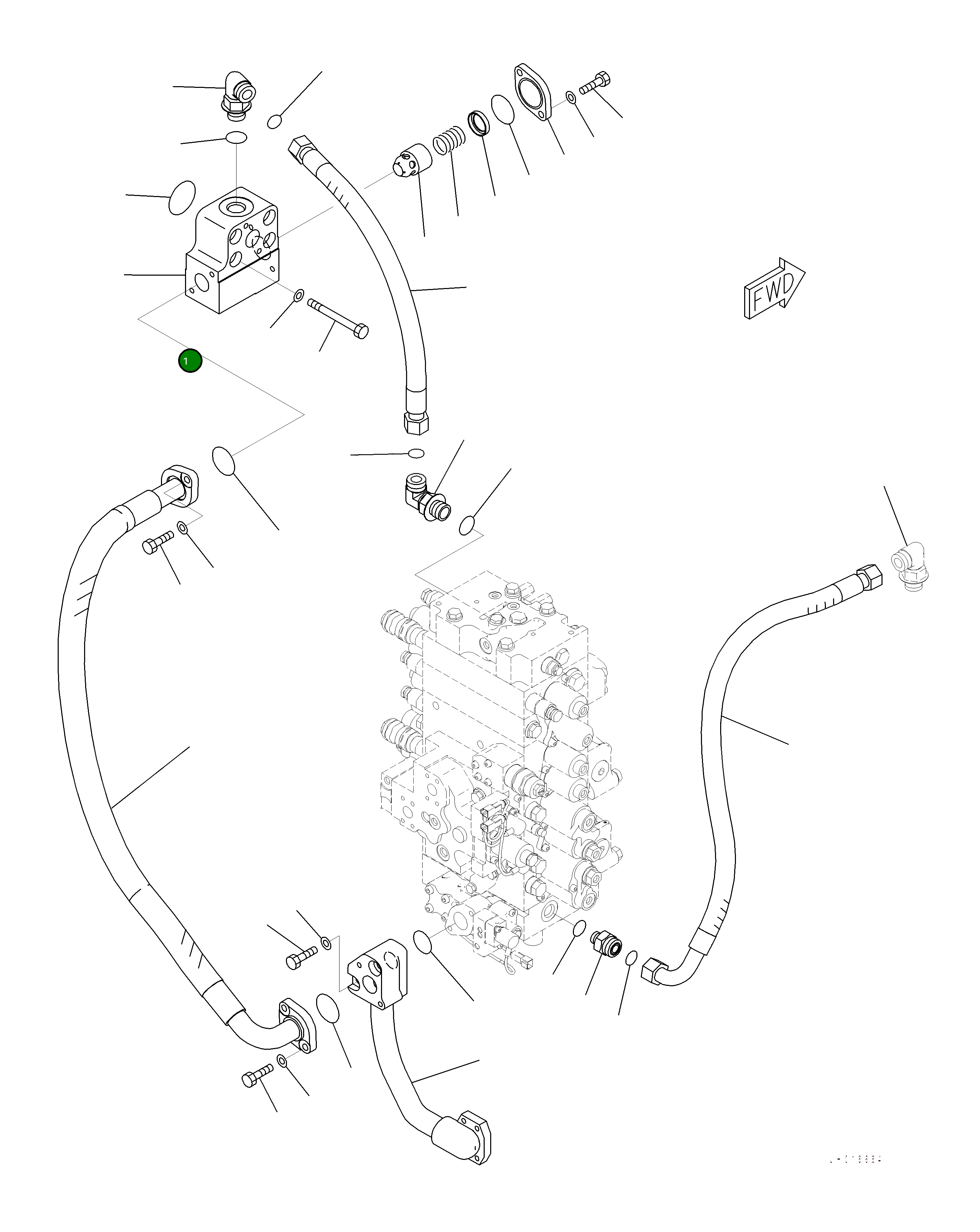 Трубка 2A7-62-21130 Komatsu