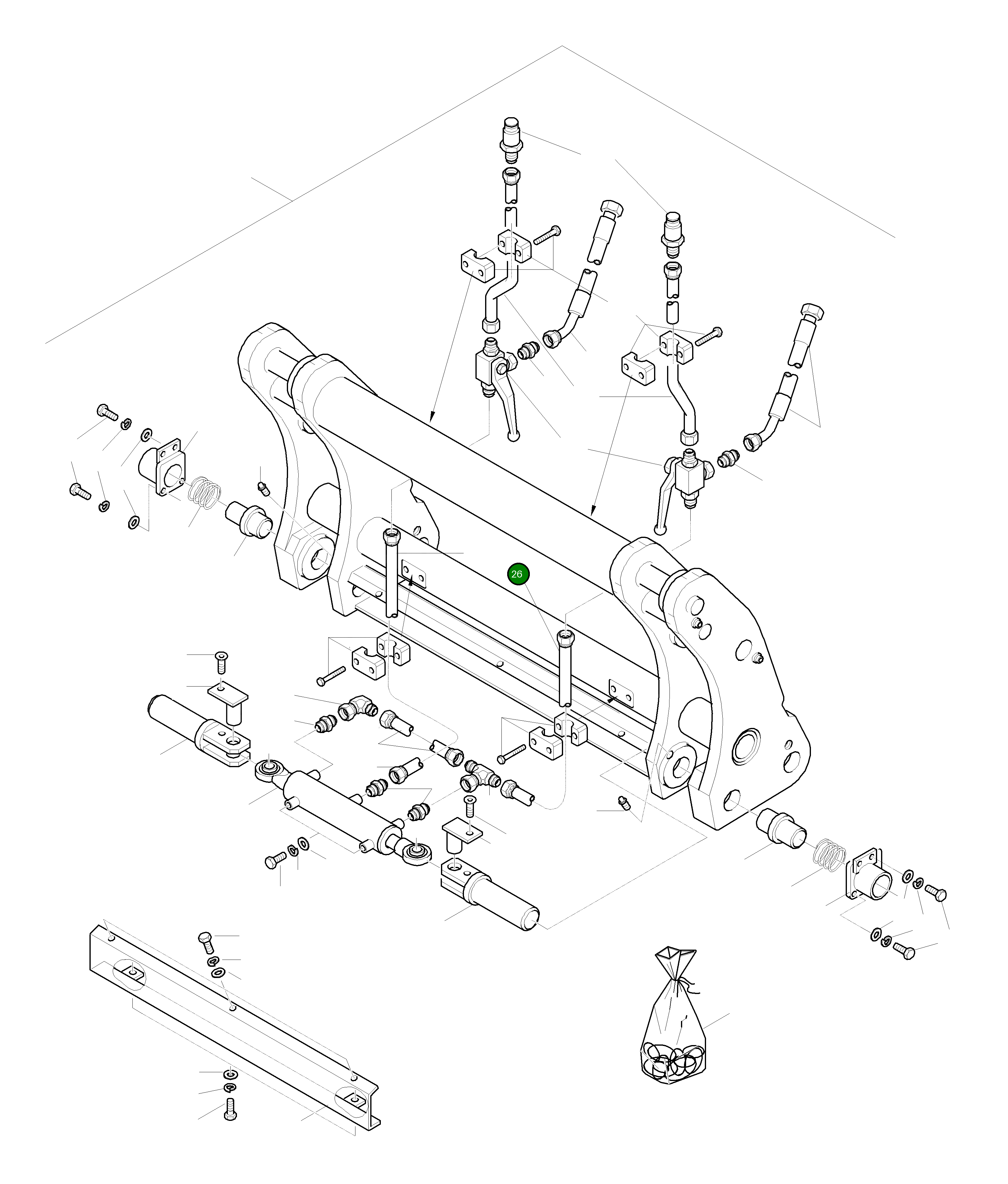 Трубка 42Y-71-H0P15 Komatsu