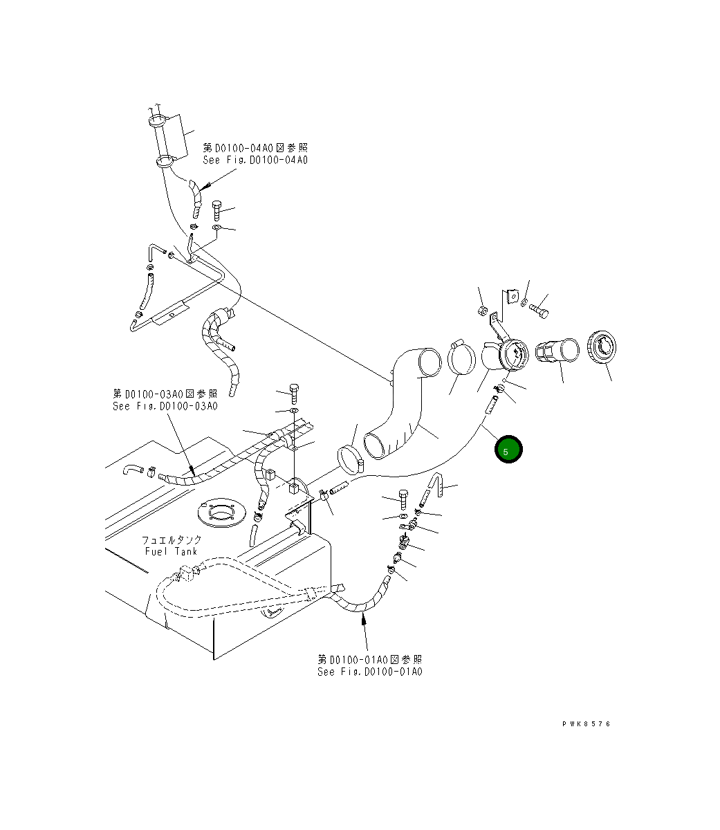 Трубка 21W-04-38180 Komatsu