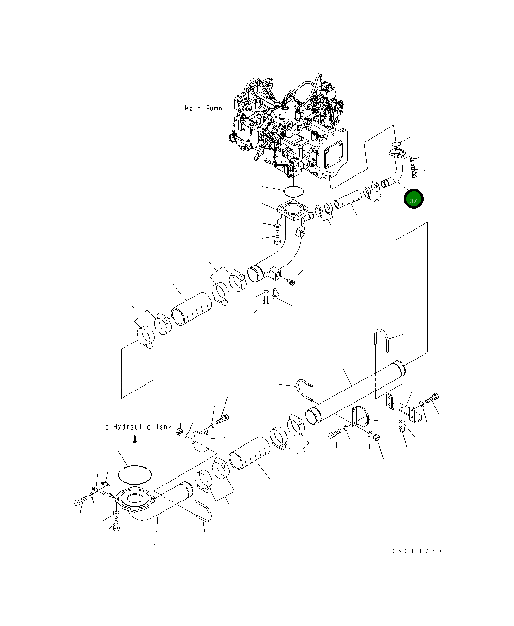 Трубка 209-62-41140 Komatsu