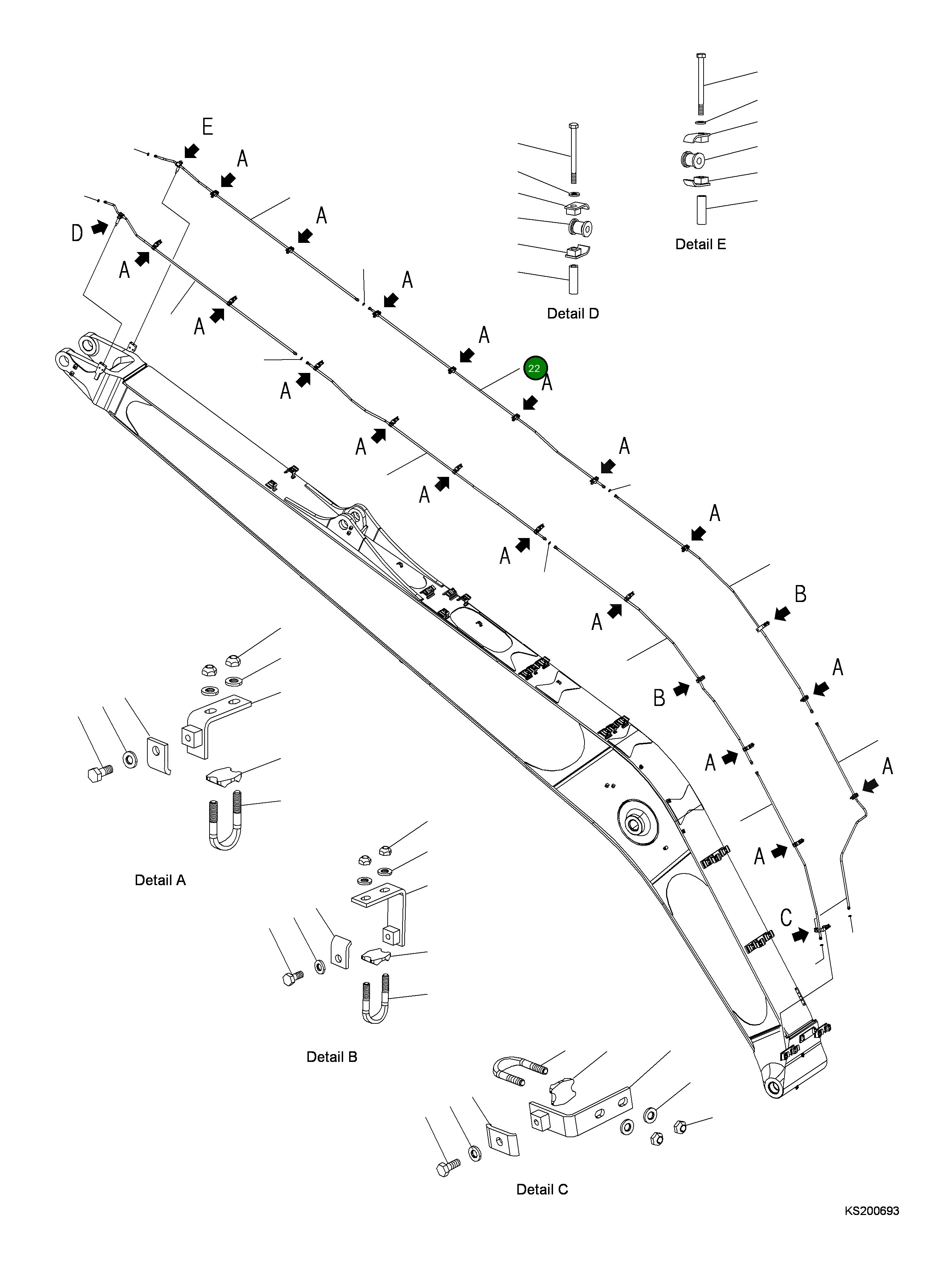 Трубка 207-62-KF530 Komatsu