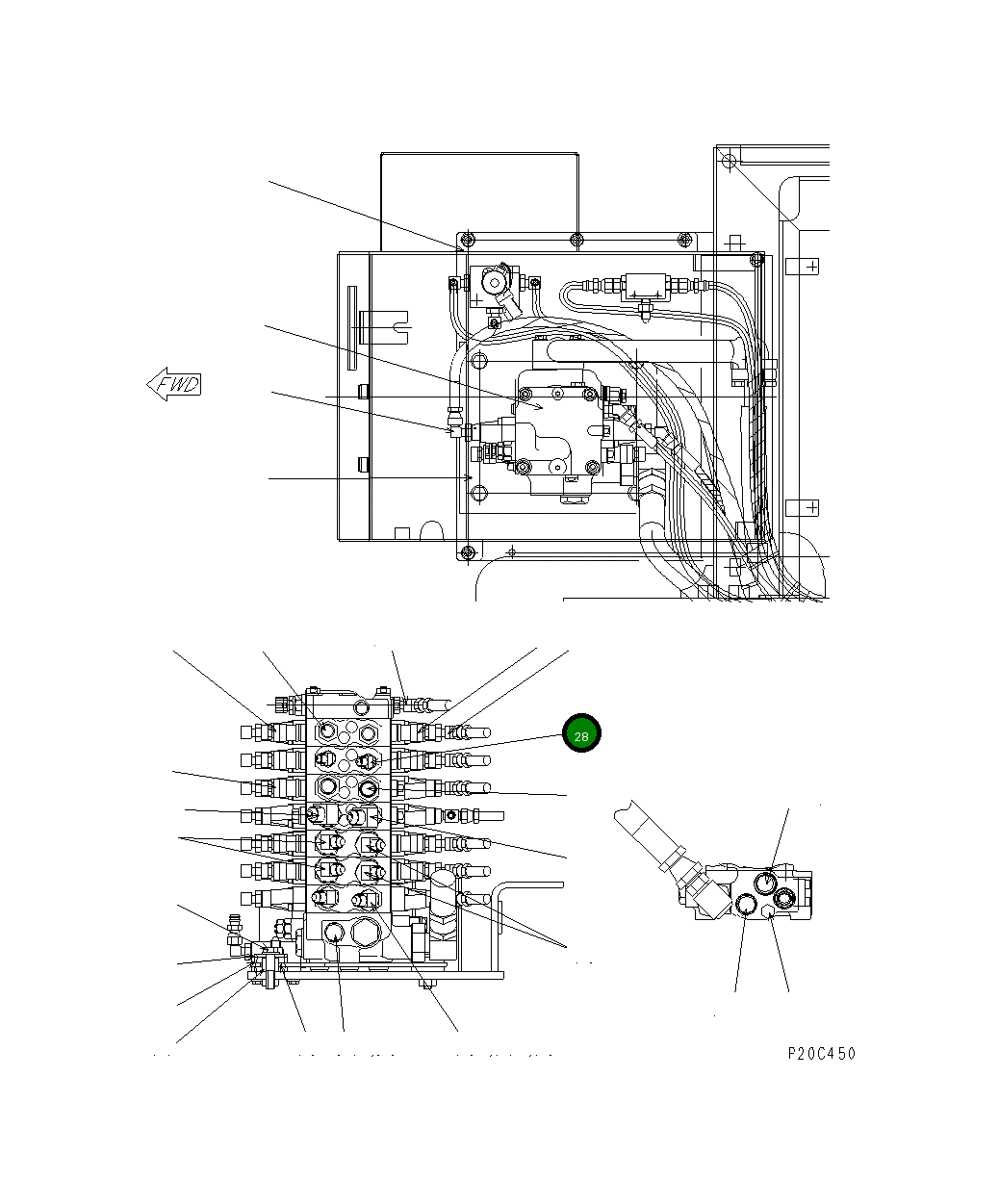 Угловой штуцер 203-62-58610 Komatsu