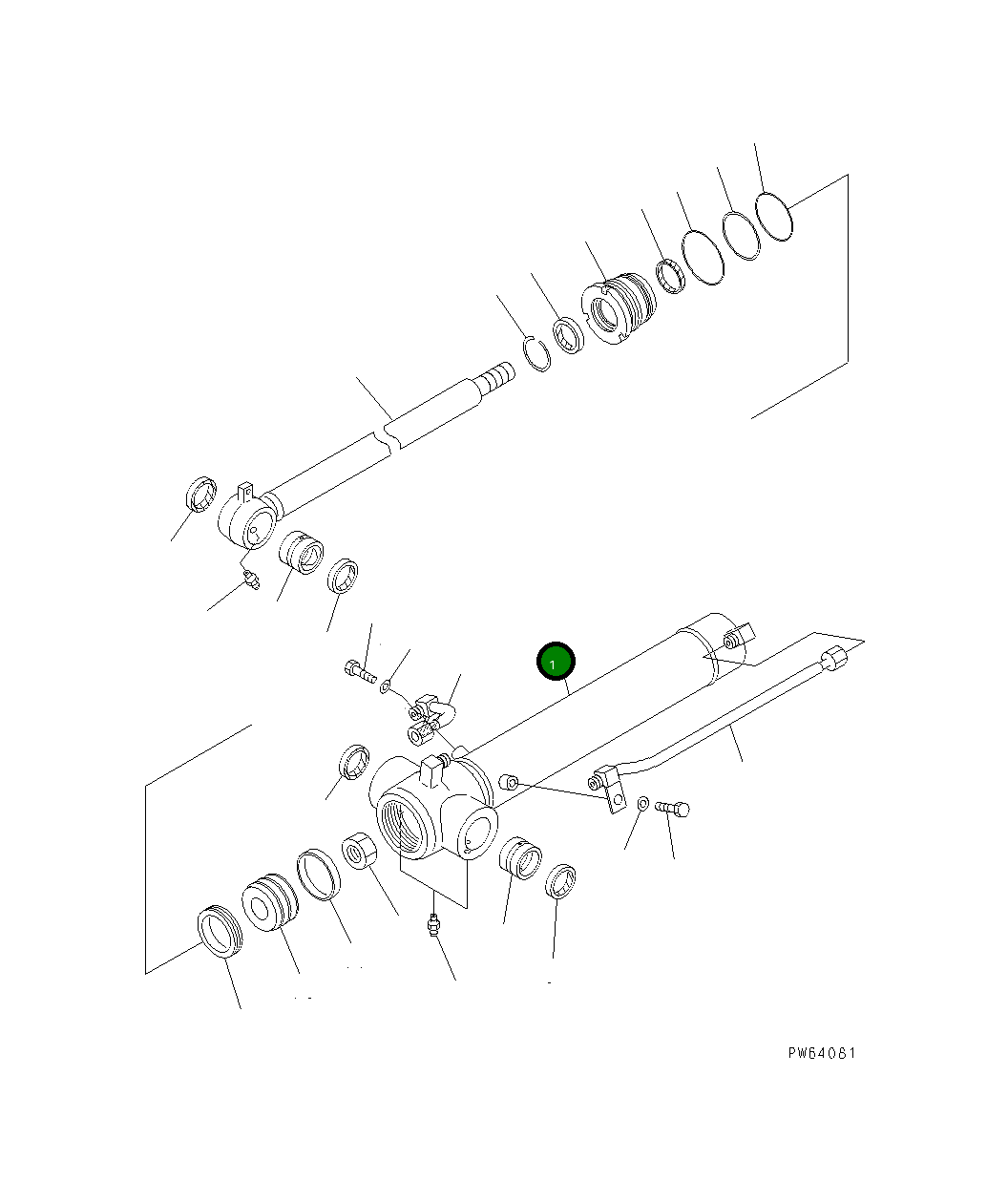 Цилиндр 21U-63-66442 Komatsu
