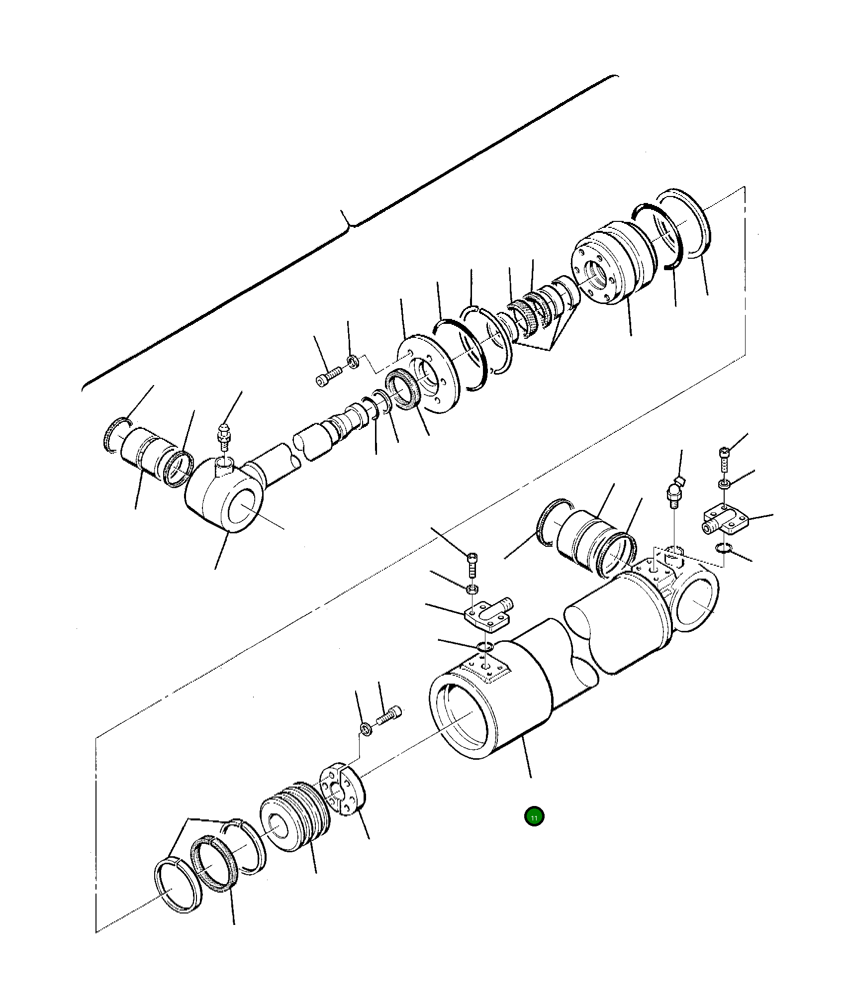 Цилиндр 21D-61-16110 Komatsu