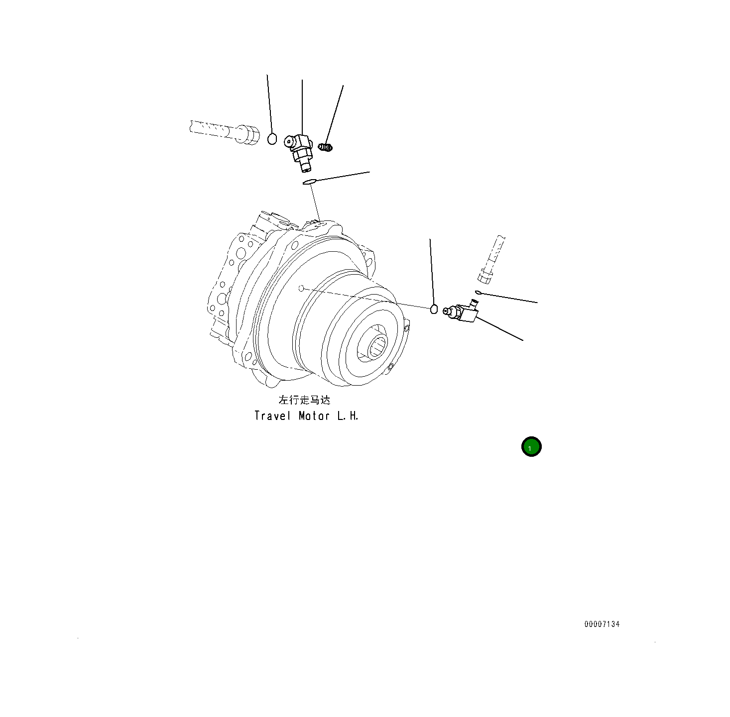Угловой штуцер 21N-64-36460 Komatsu