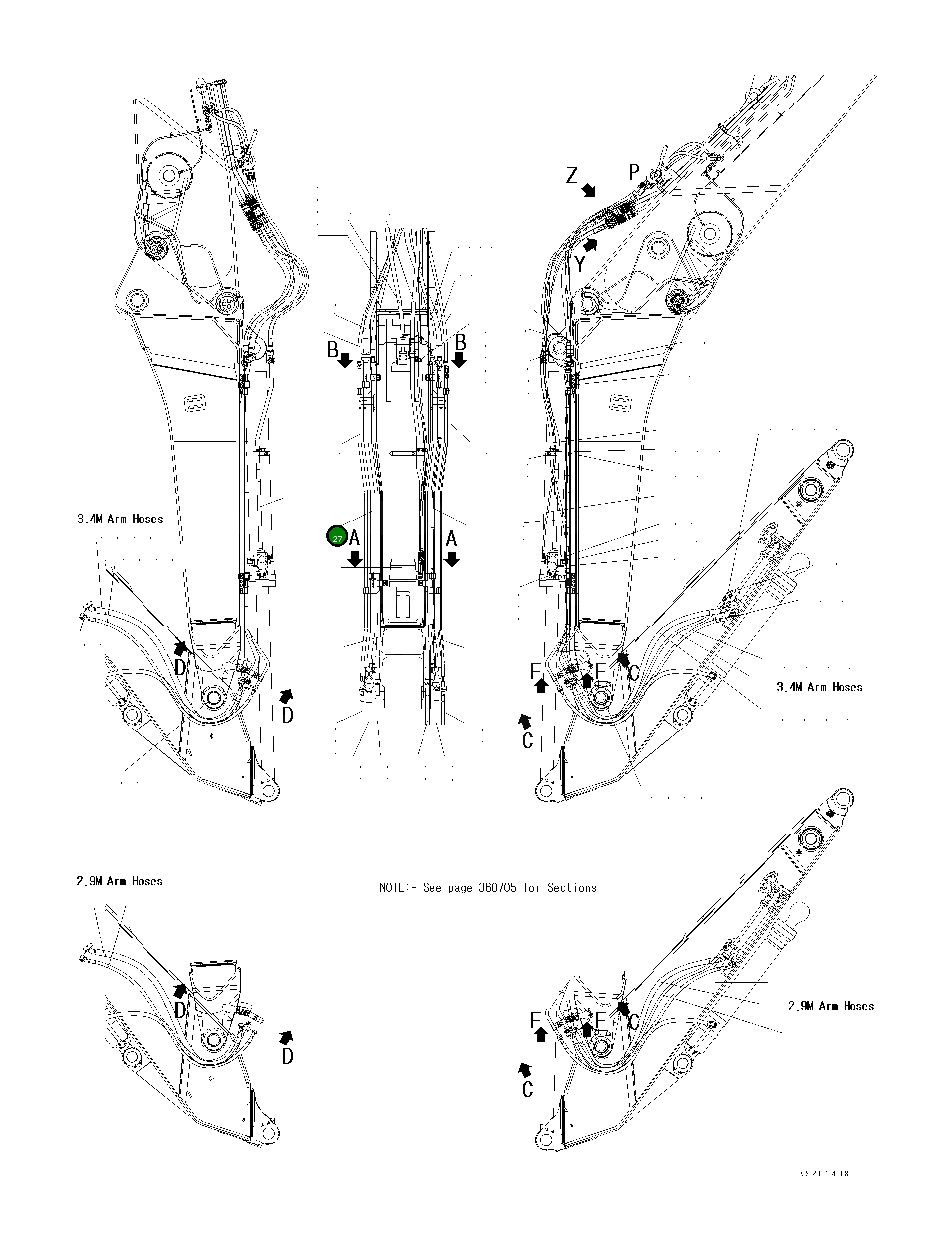 Трубка 208-62-KD140 Komatsu