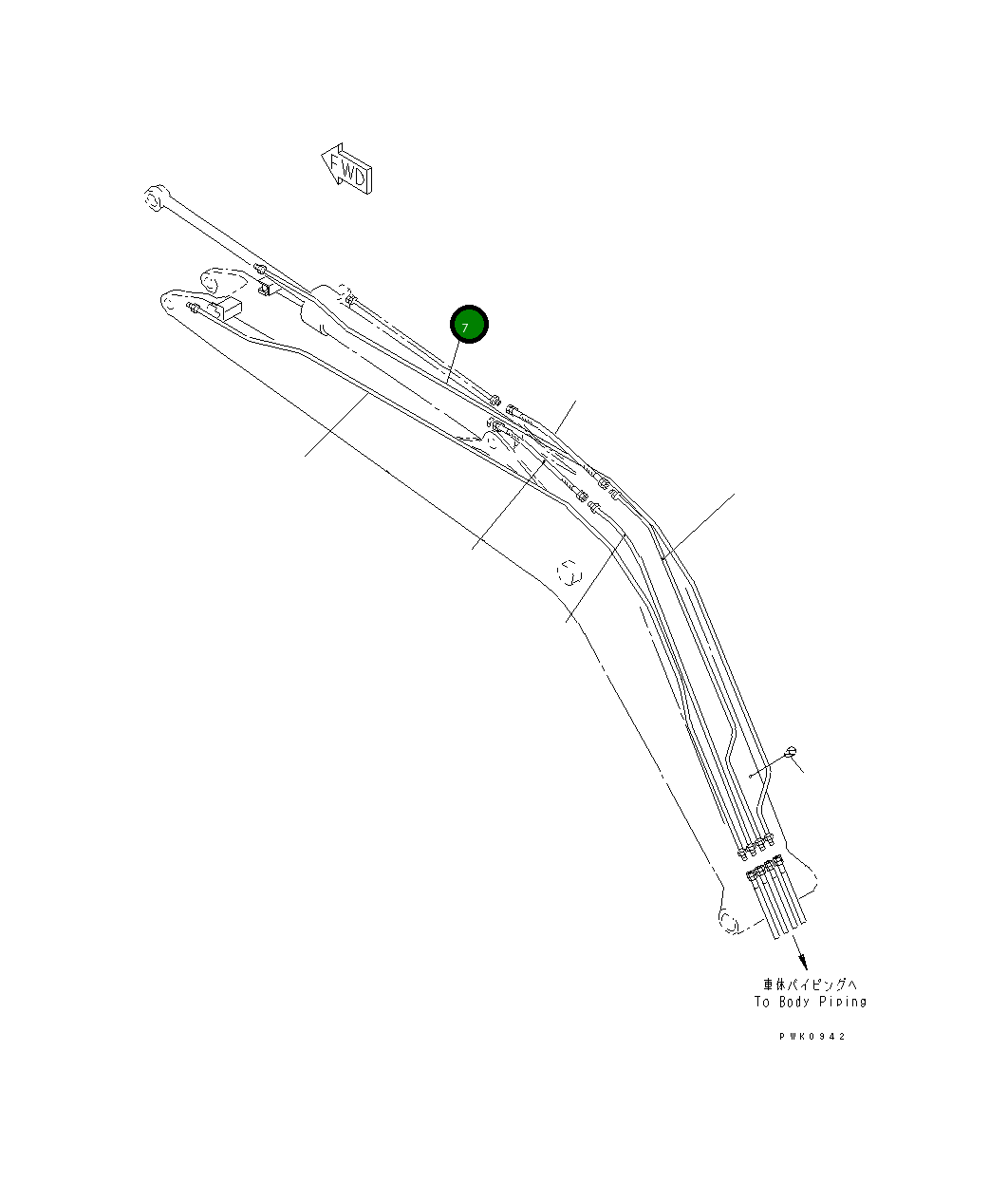 Трубка 203-957-6452 Komatsu