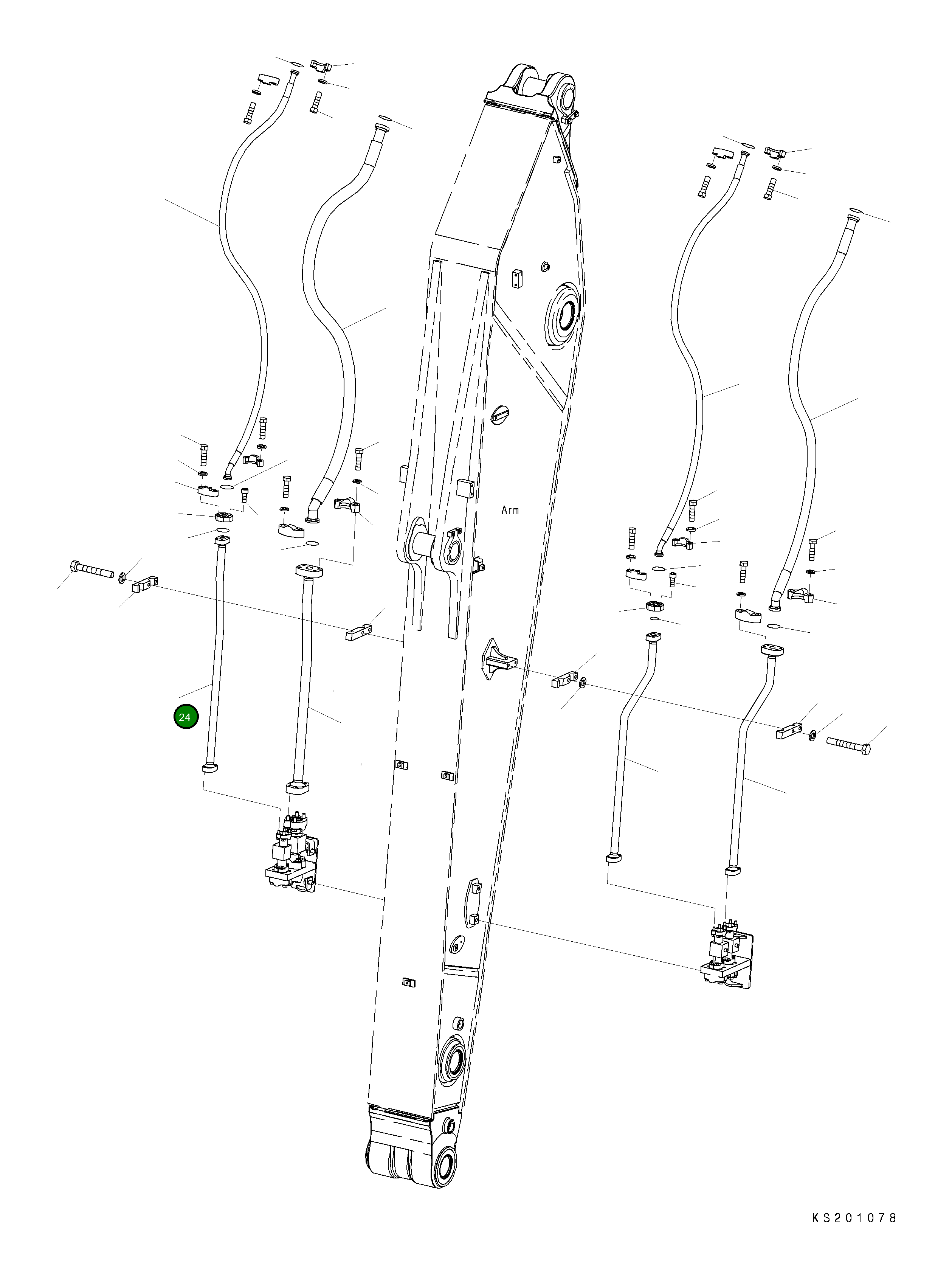 Трубка 208-970-K480 Komatsu