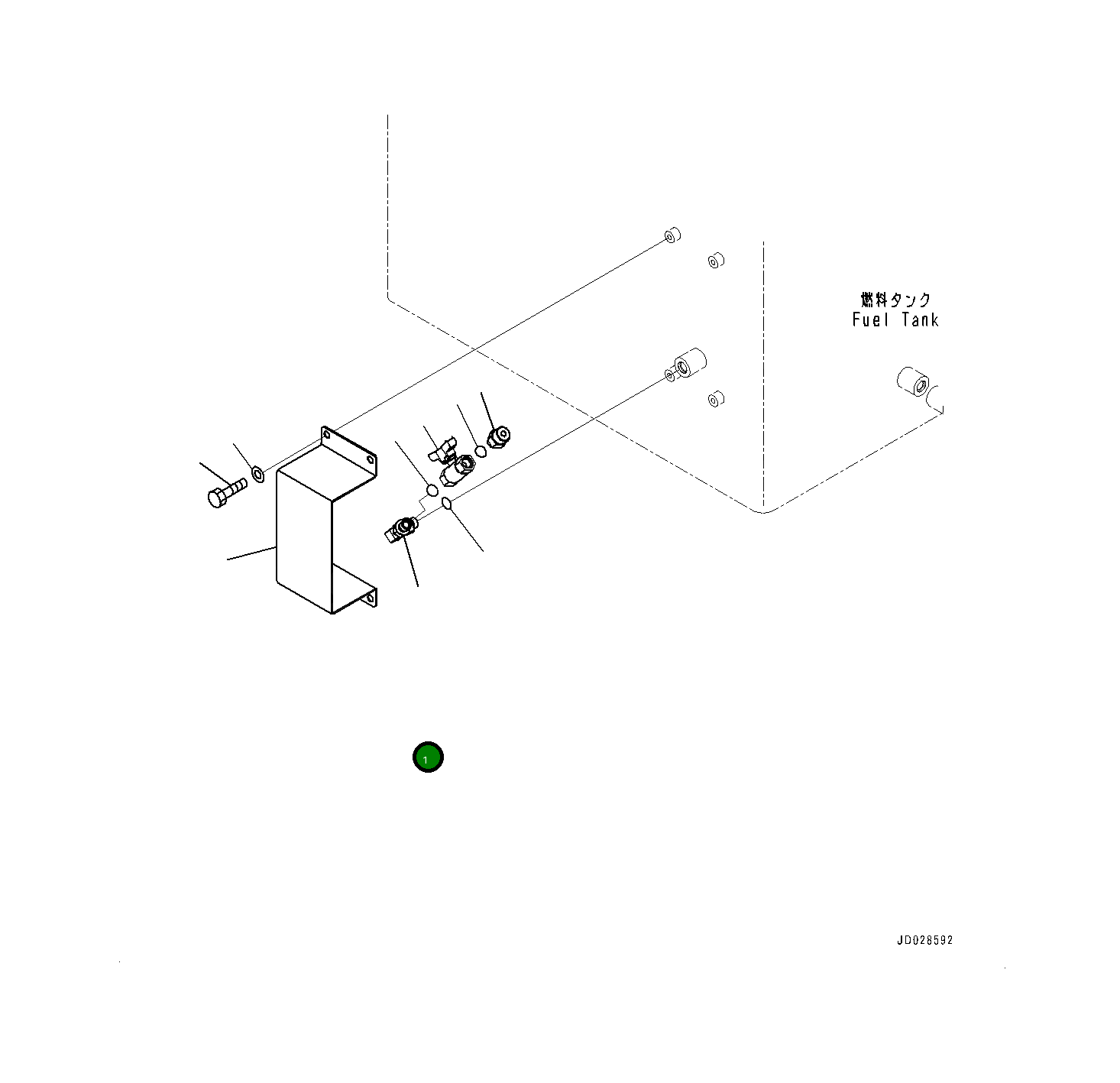 Угловой штуцер 561-04-82130 Komatsu