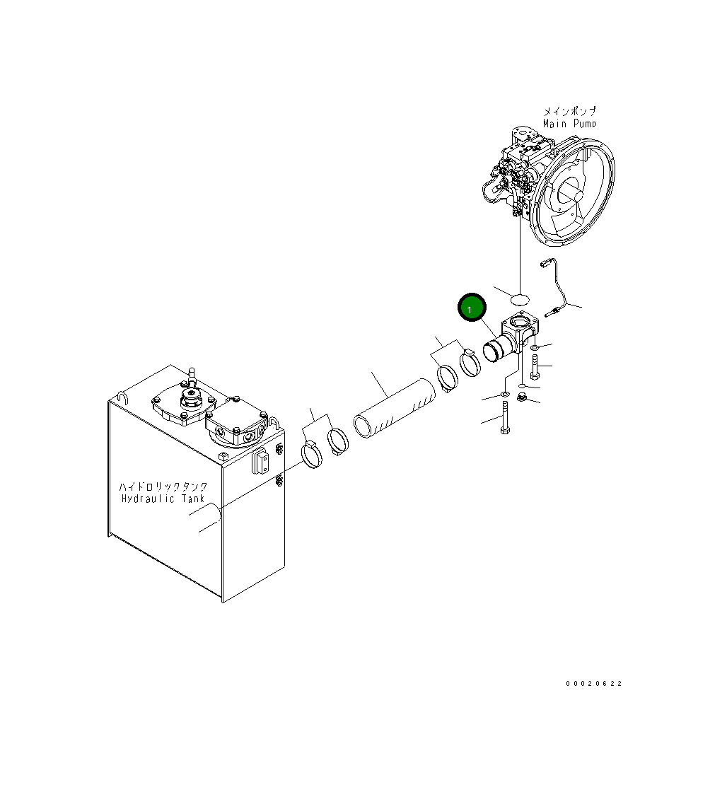 Угловой штуцер 203-62-71110 Komatsu