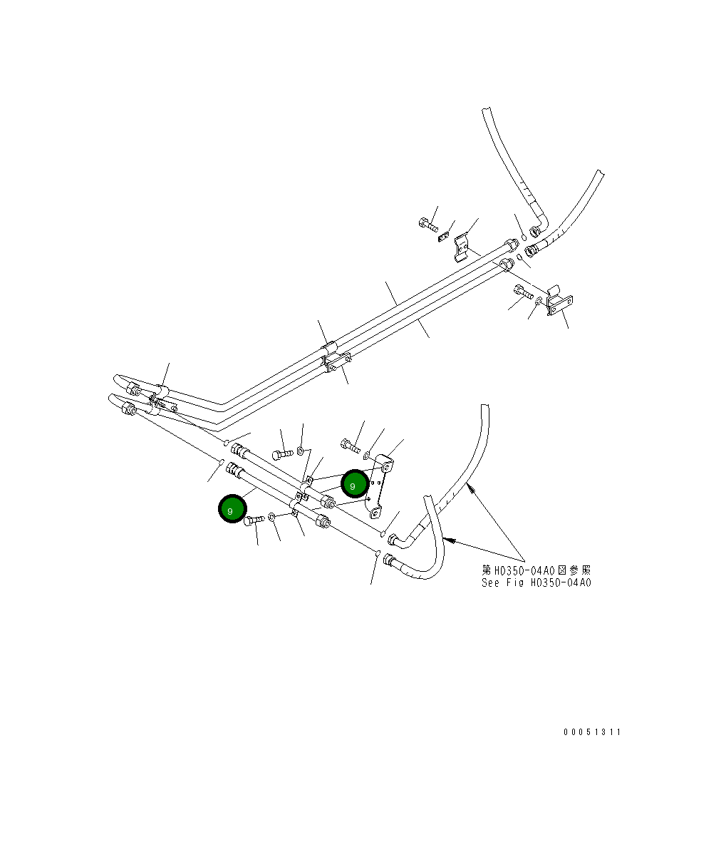 Трубка 21T-64-36210 Komatsu