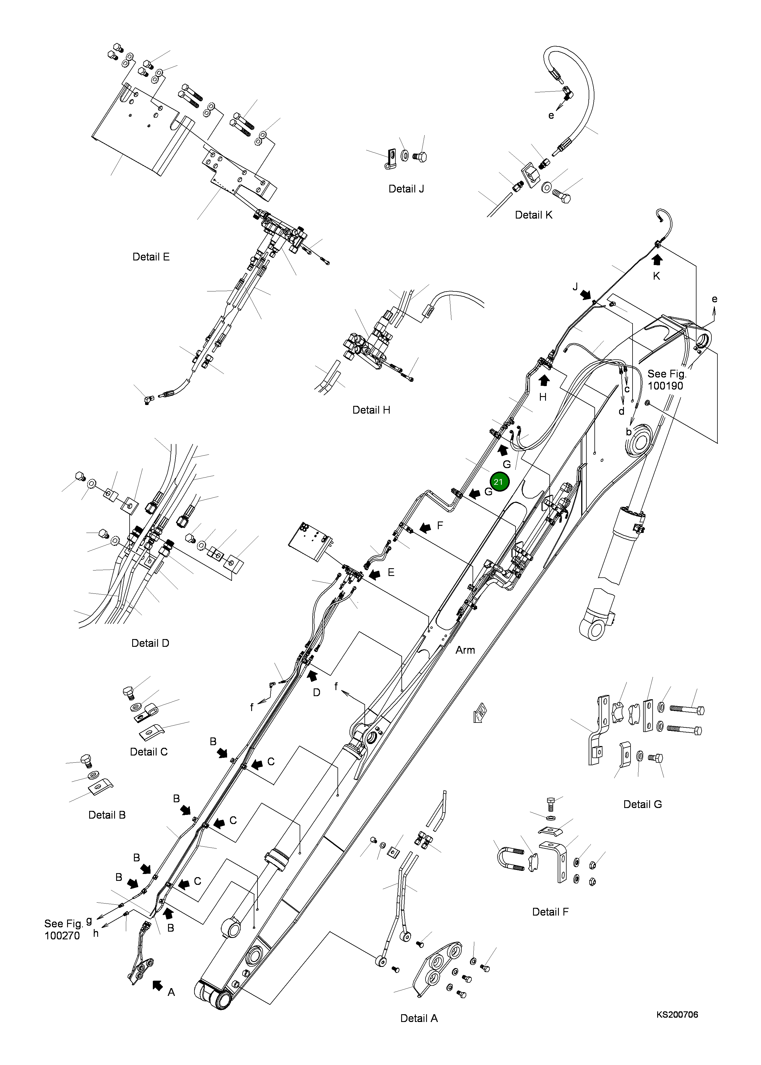 Трубка 207-70-KK570 Komatsu