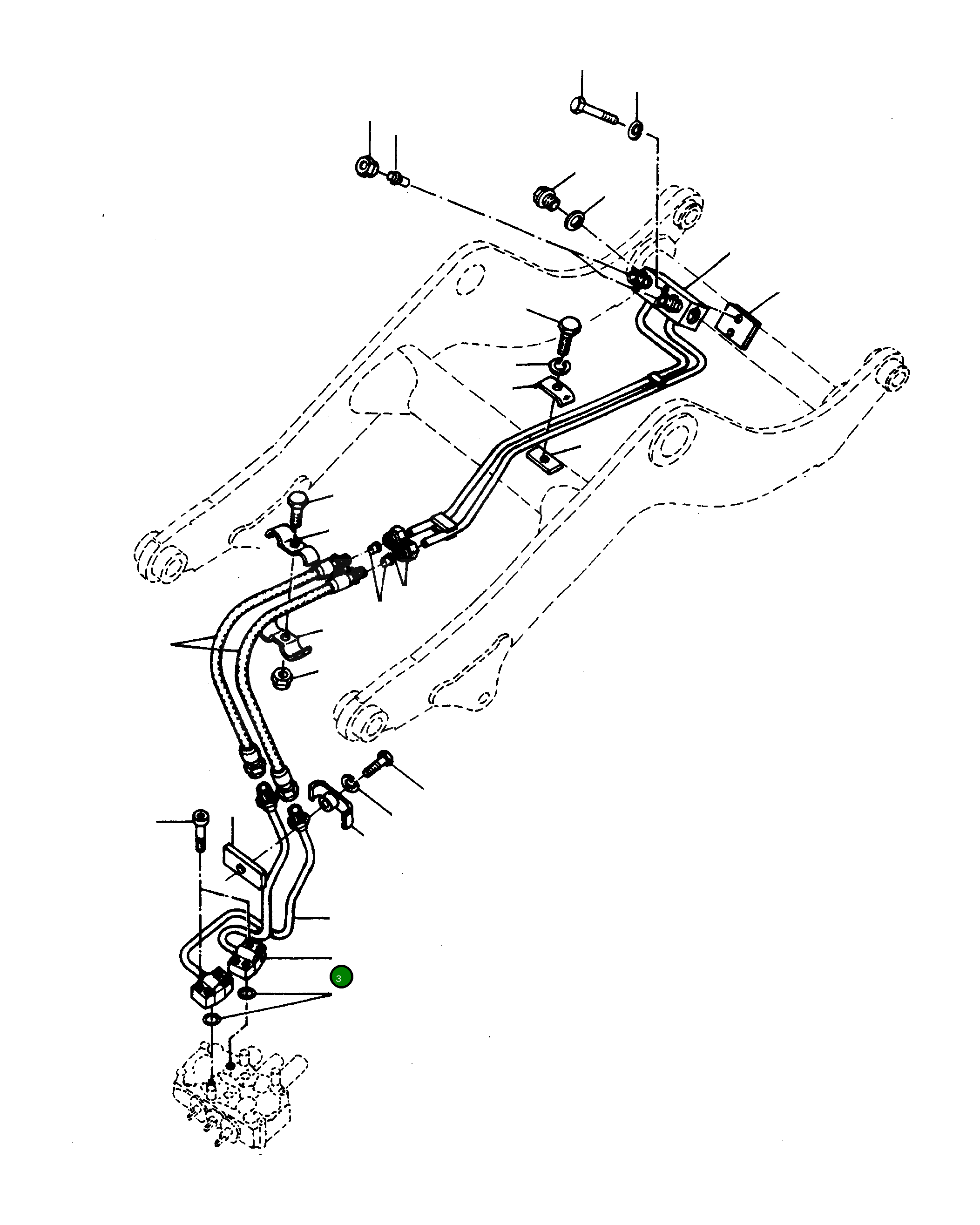 Трубка 3077800M92 Komatsu
