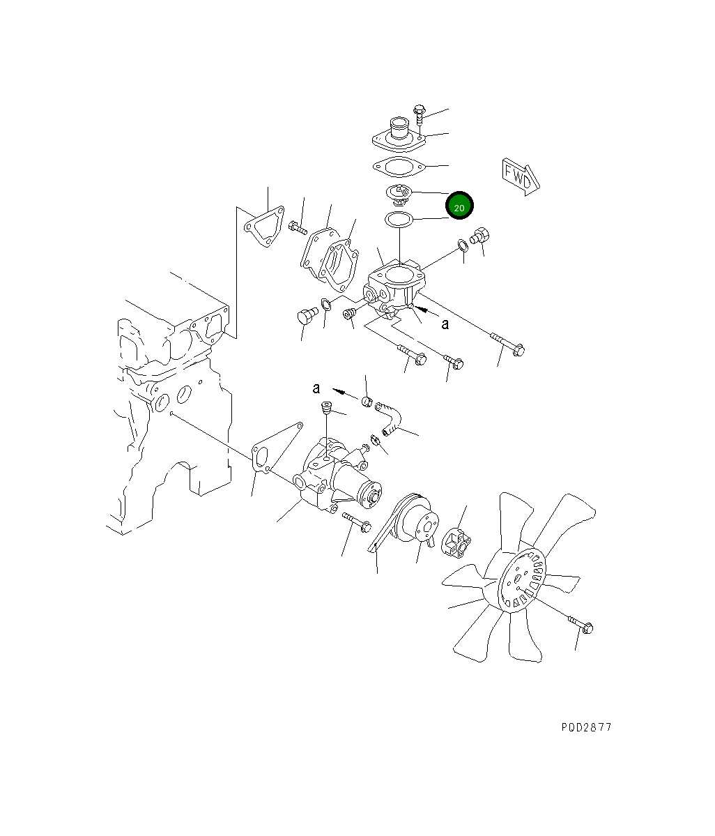 Термостат YM129150-49800 Komatsu