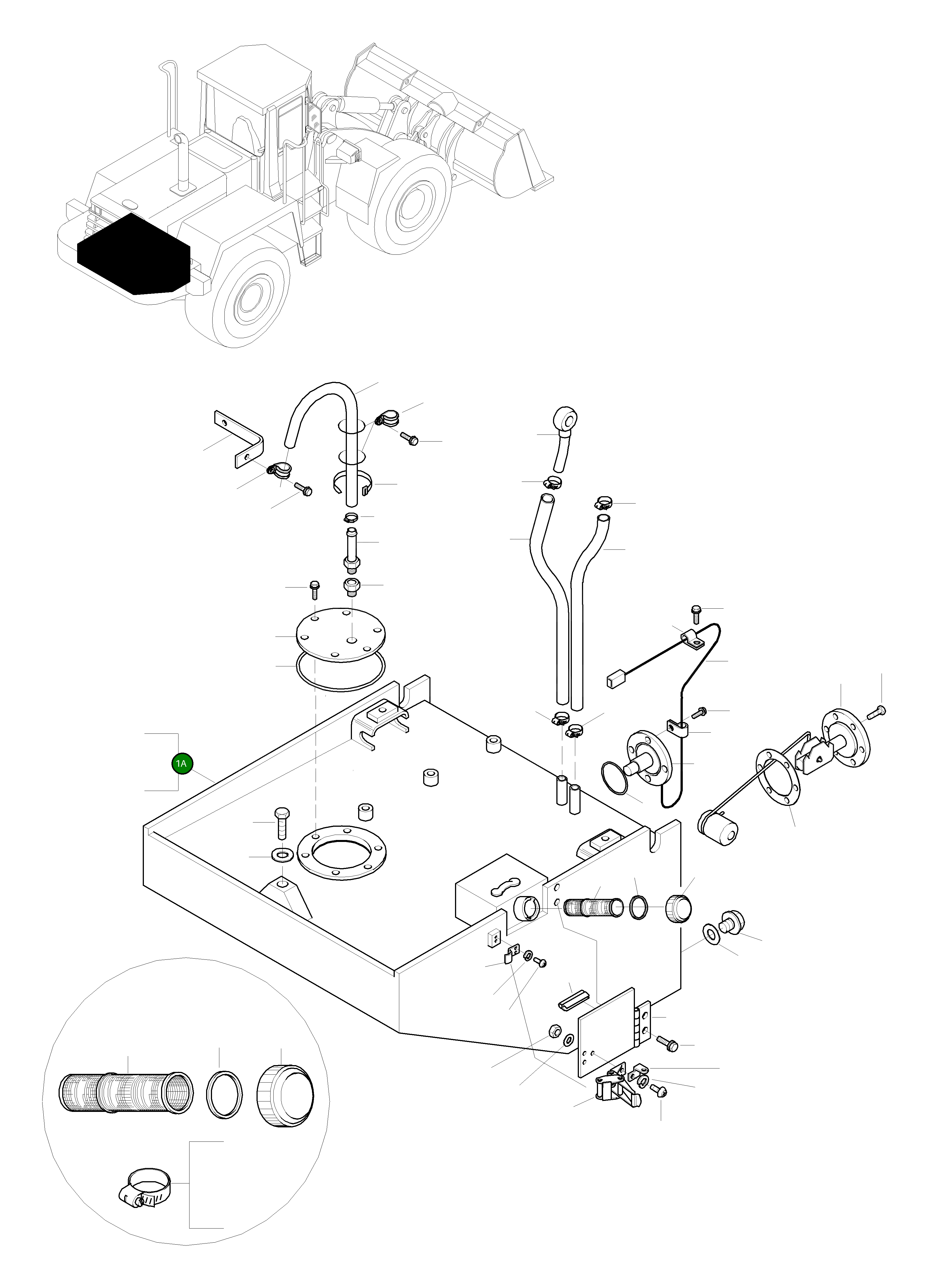 Топливный бак 419-04-H1430 Komatsu