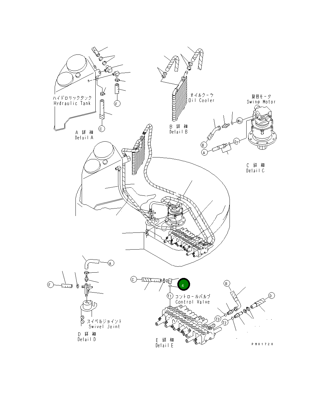 Угловой штуцер YM172176-76221 Komatsu