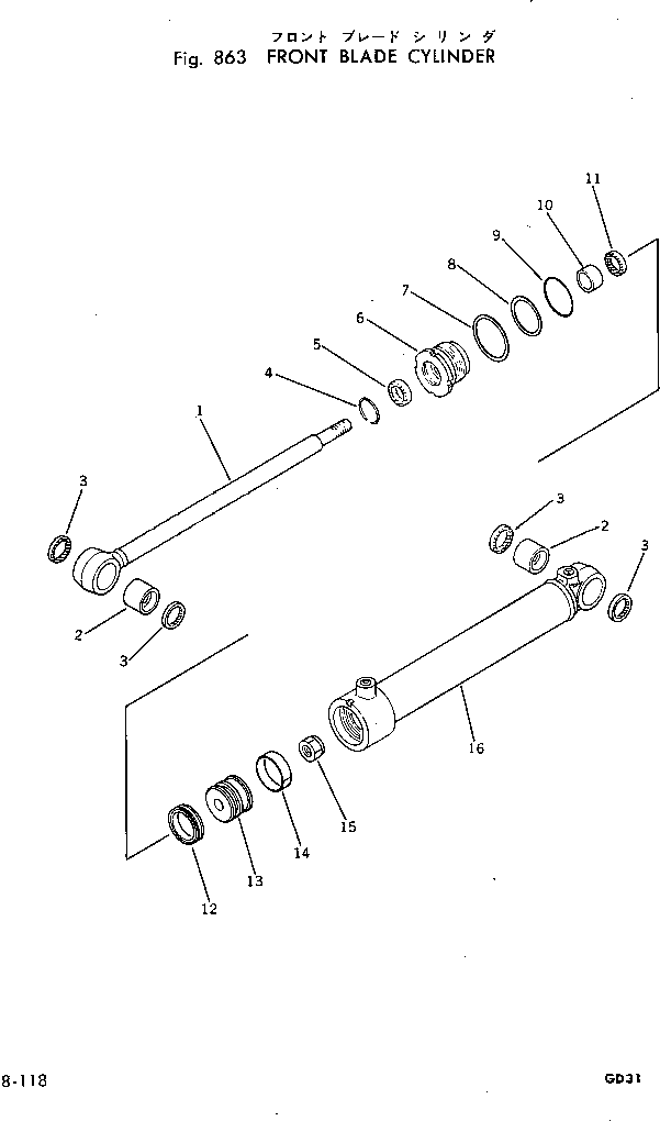 Цилиндр 233-63-32340 Komatsu