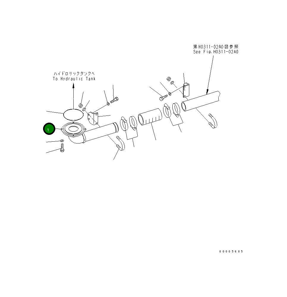 Трубка 209-64-11180 Komatsu