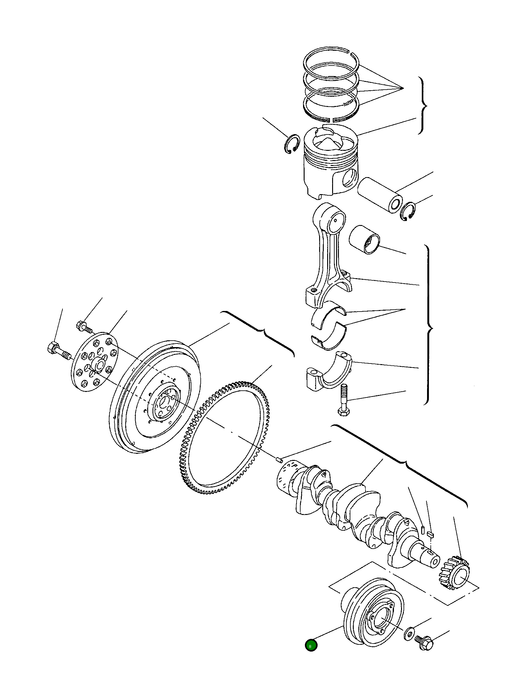 Шкив YM123900-21650 Komatsu