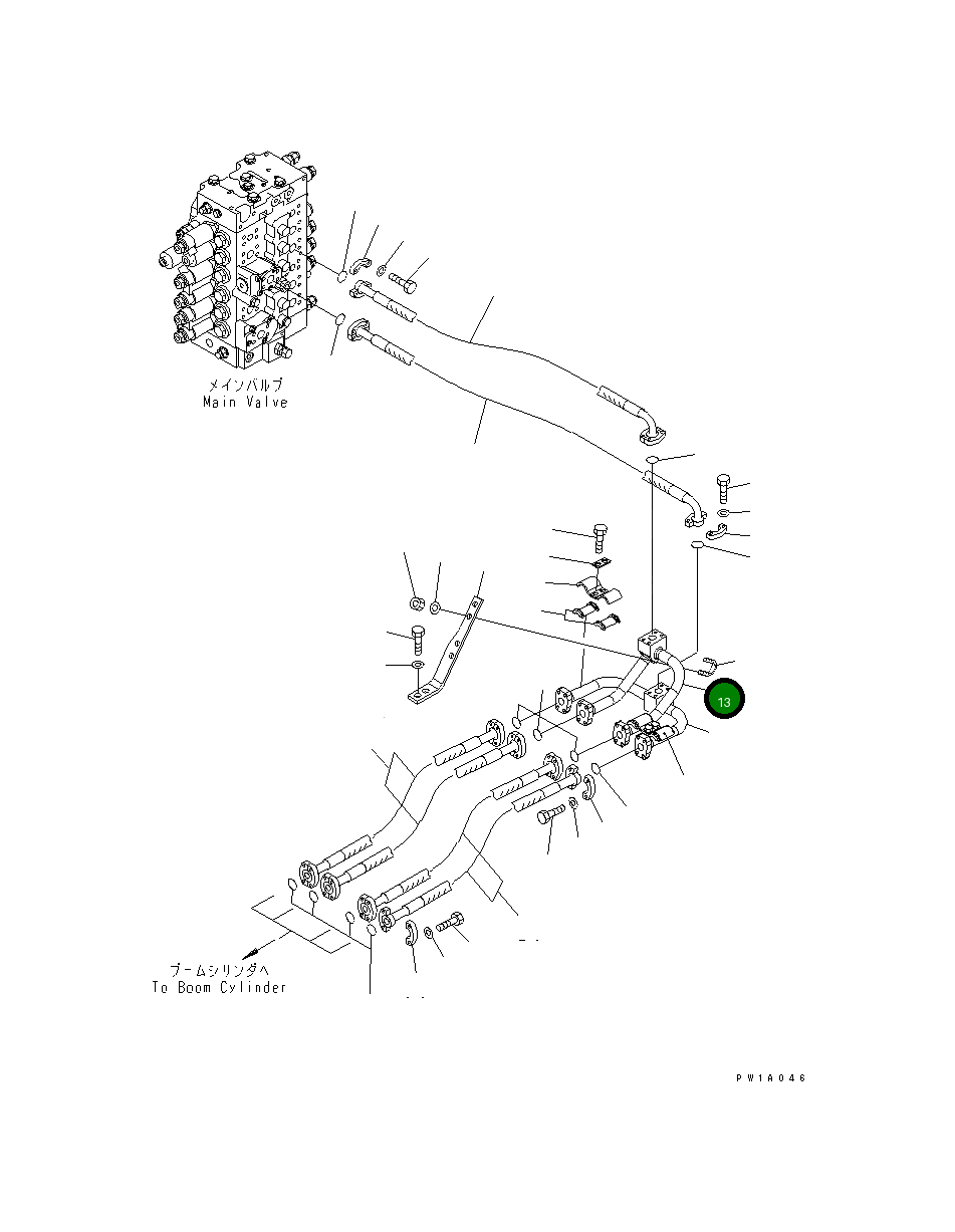 Трубка 22U-62-21361 Komatsu