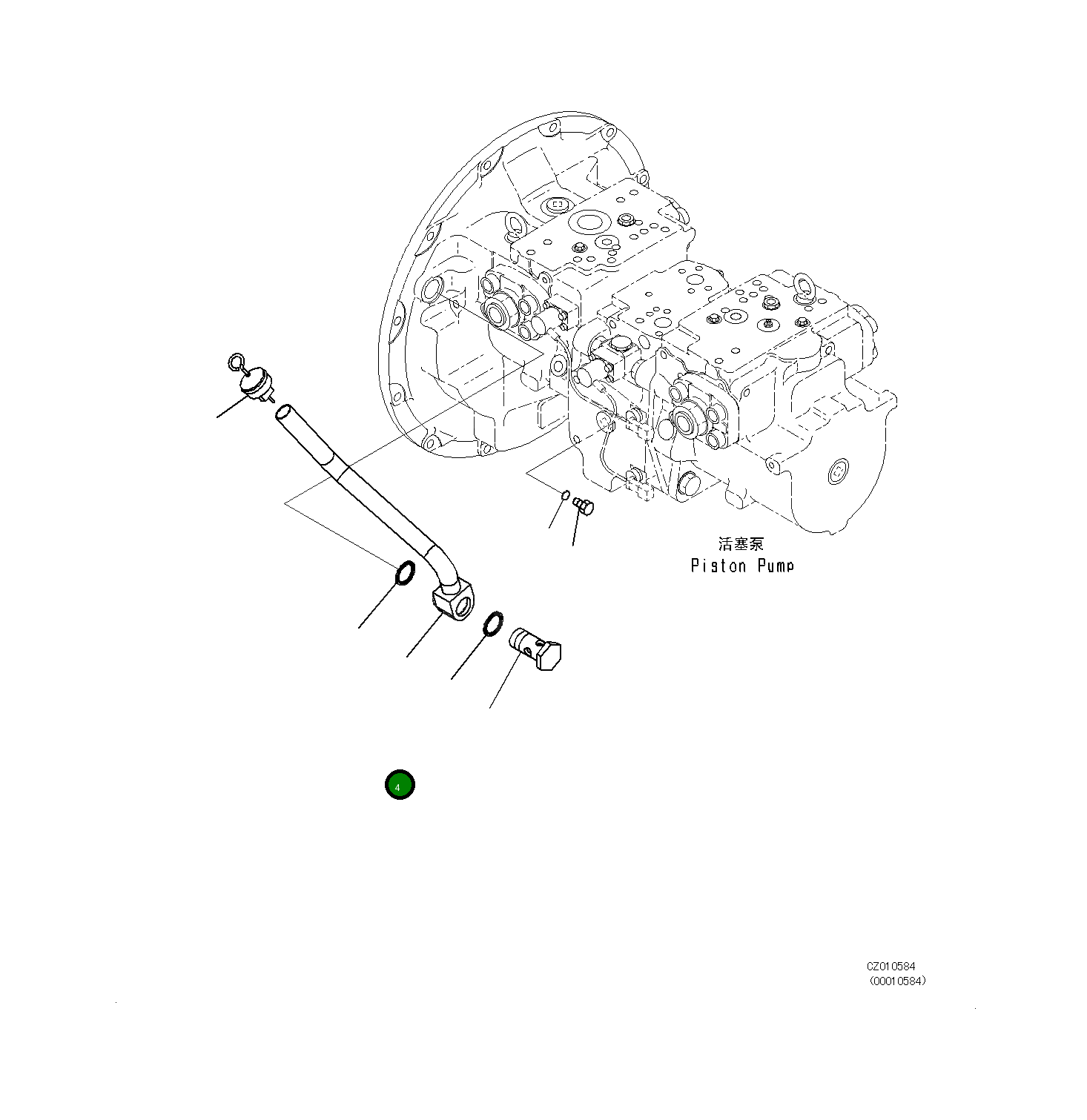 Трубка 208-01-75210 Komatsu