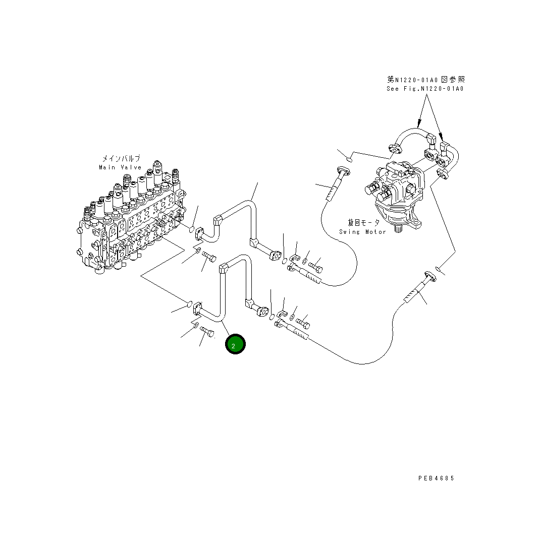 Трубка 22U-62-11172 Komatsu