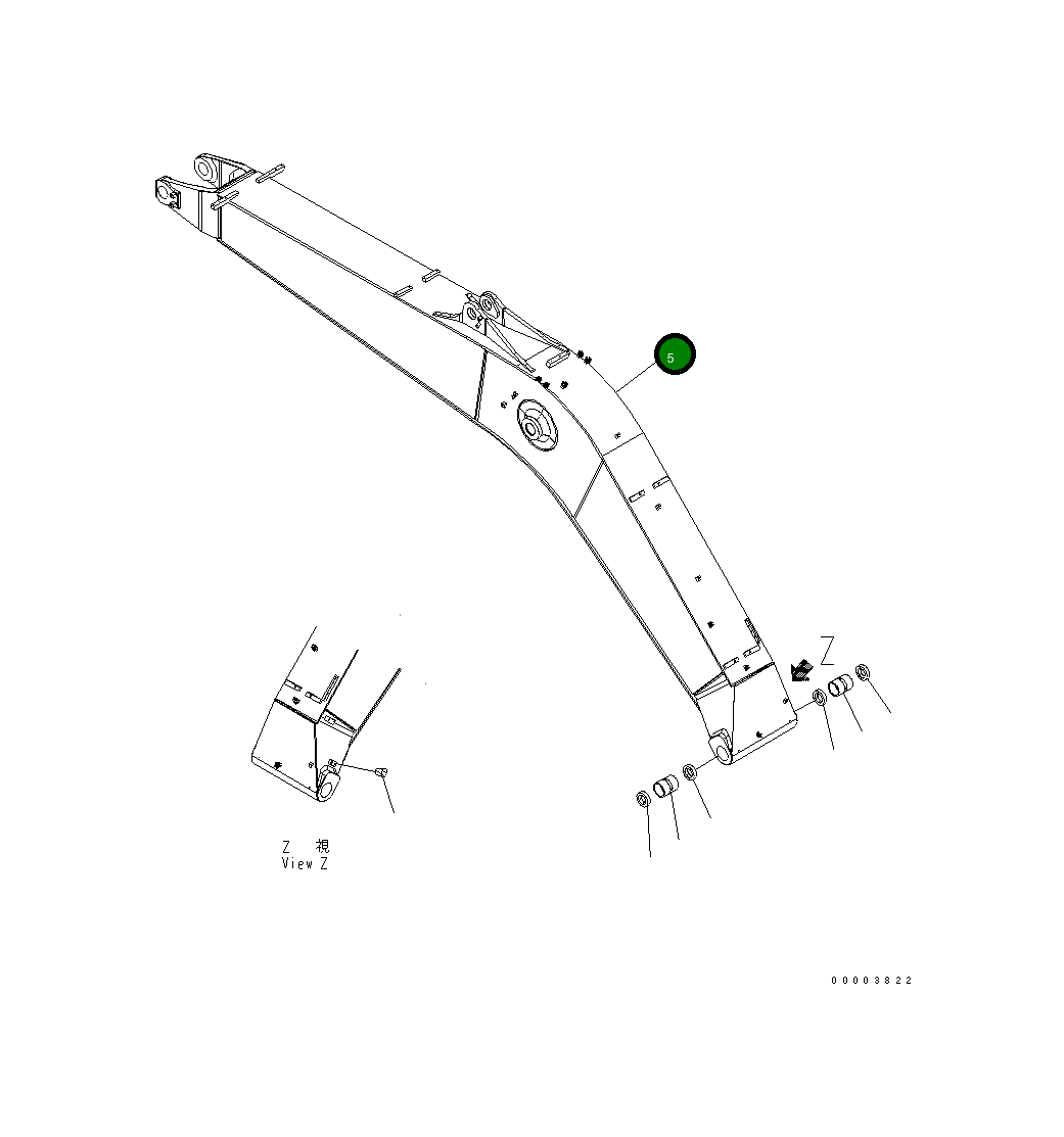 Стрела 20K-70-75123 Komatsu