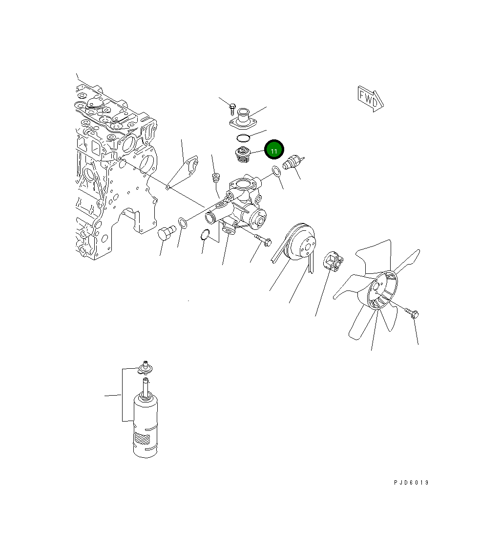 Термостат 458-038 Komatsu