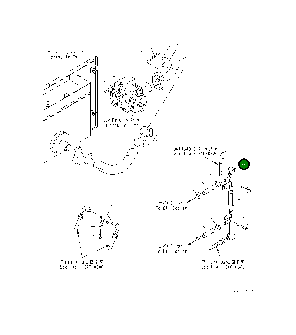 Трубка 10B-62-11140 Komatsu