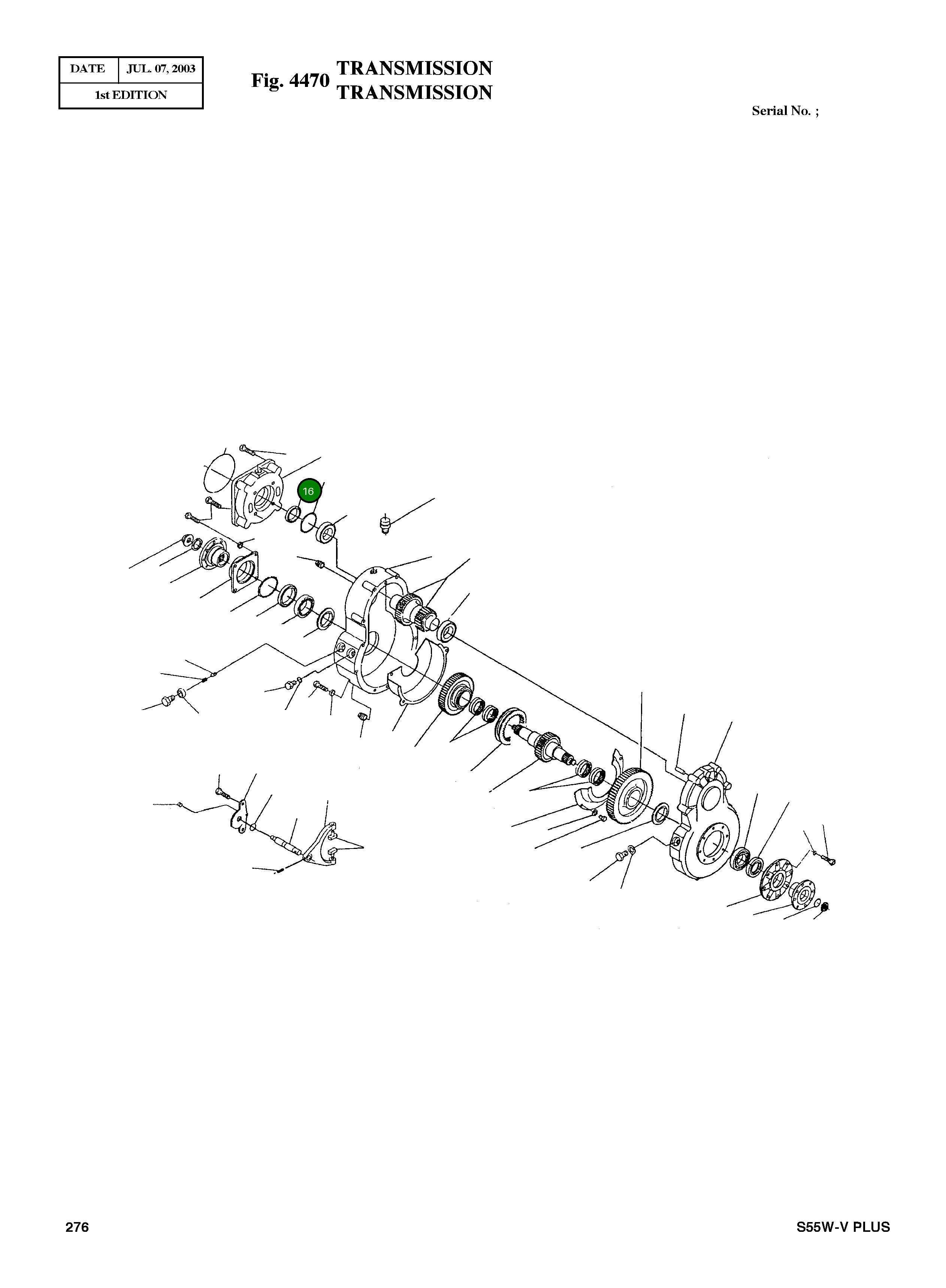 Уплотнение 001.01.0018 Komatsu