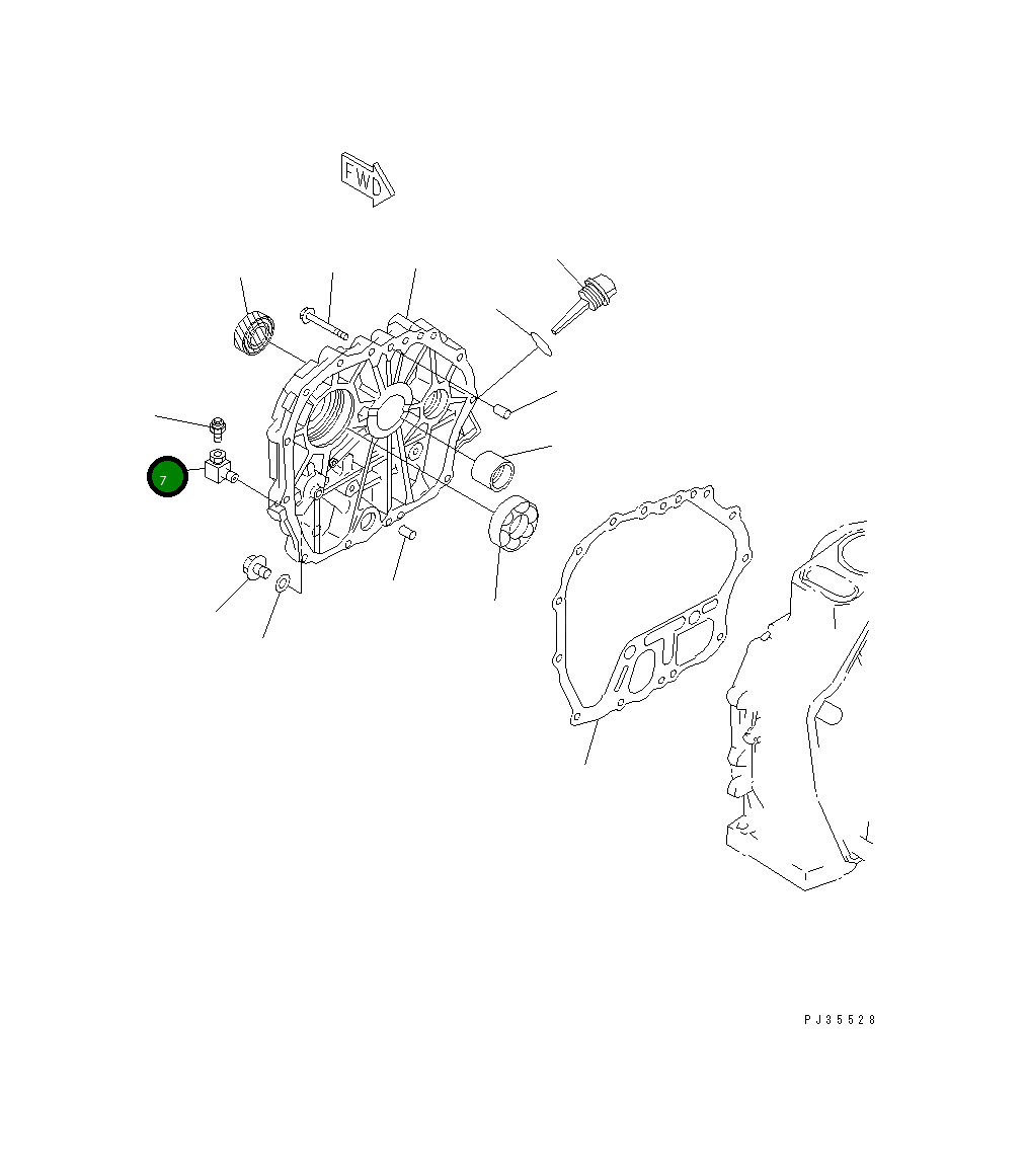 Угловой штуцер YM23112-010007 Komatsu