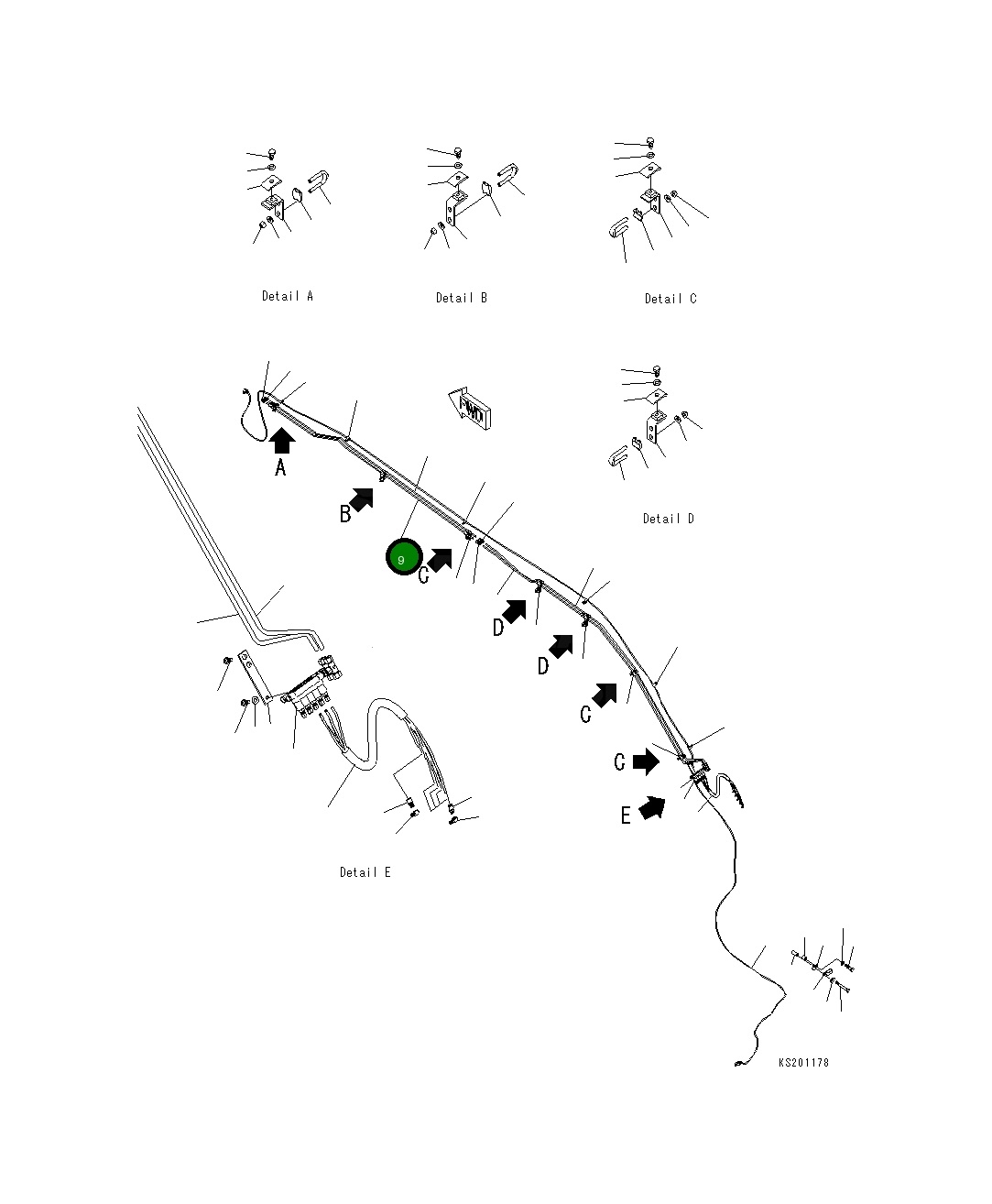Трубка 206-70-K1090 Komatsu