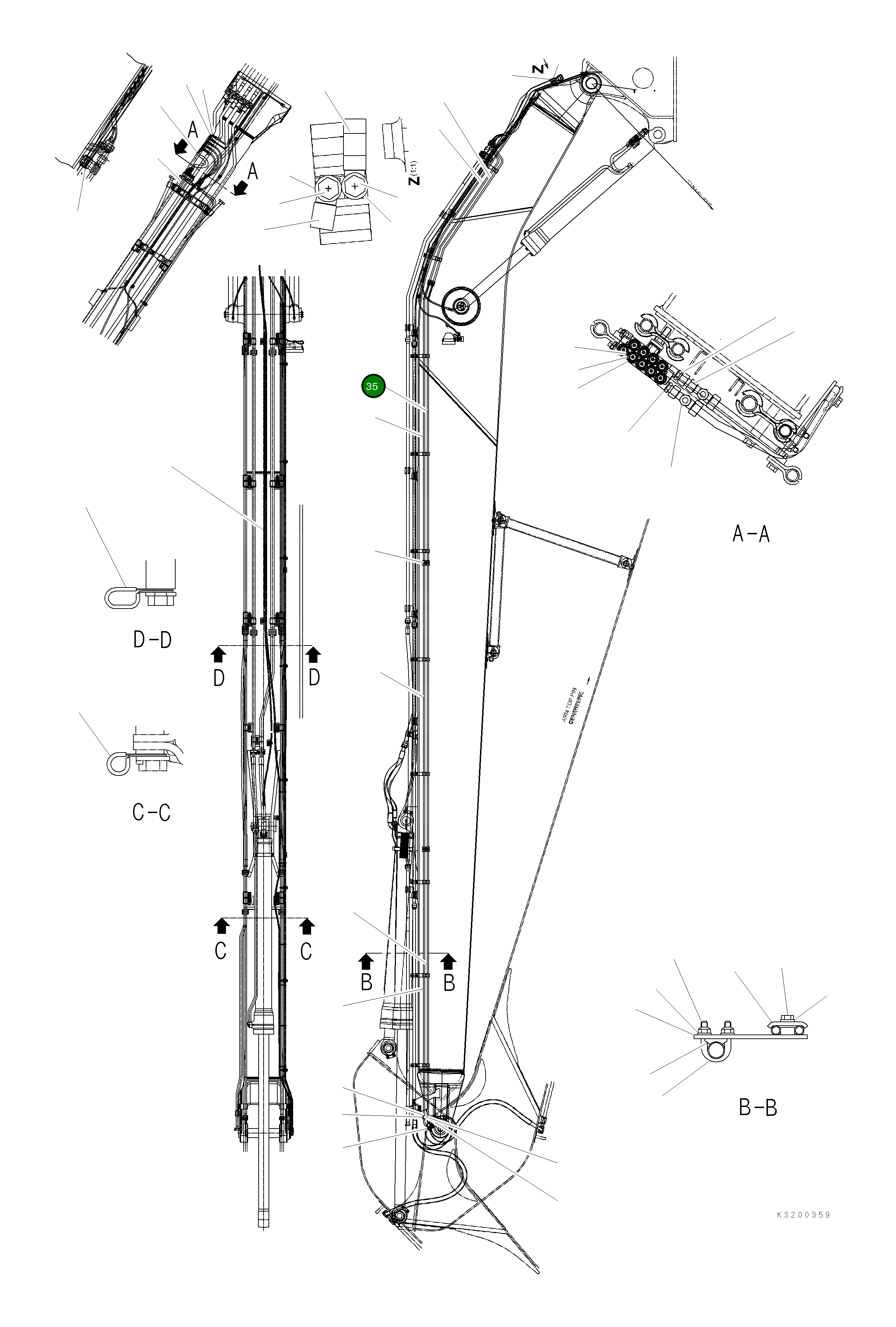 Трубка 206-70-KB540 Komatsu