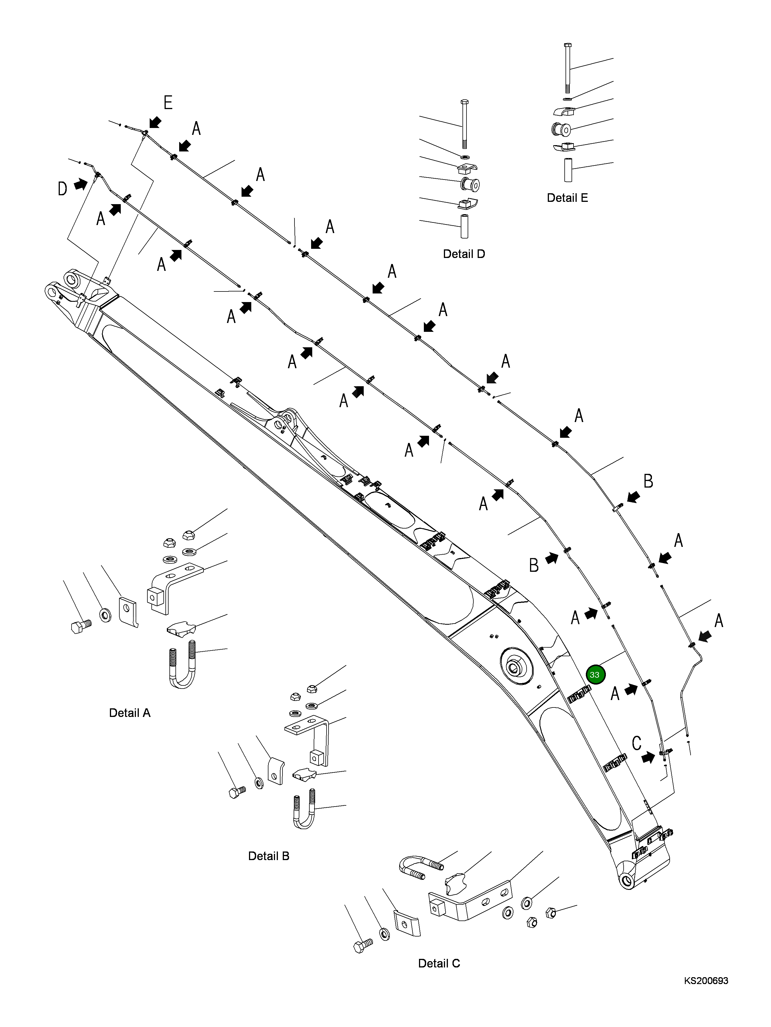 Трубка 207-62-KF570 Komatsu