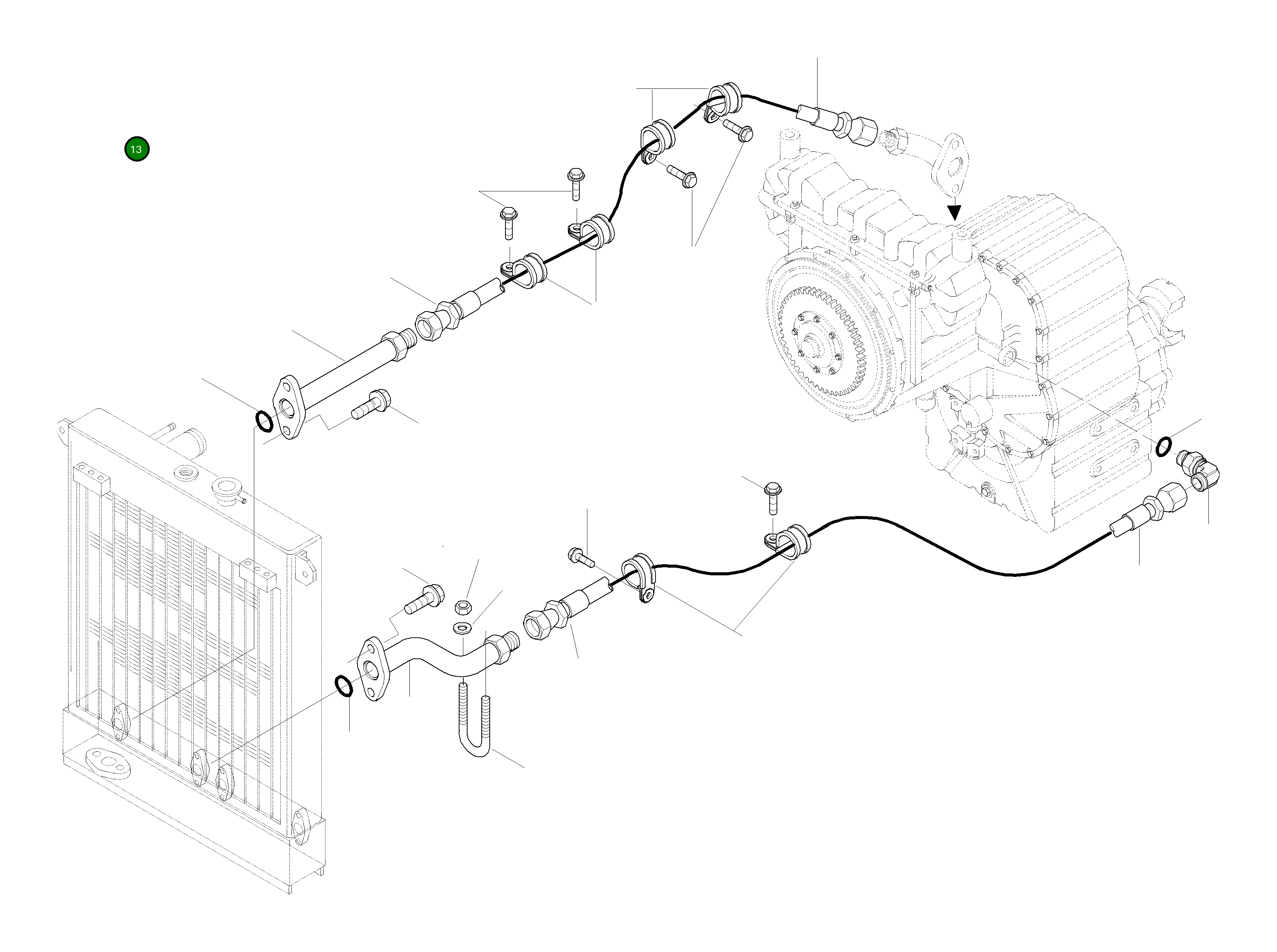 Труба 424-16-H1201 Komatsu