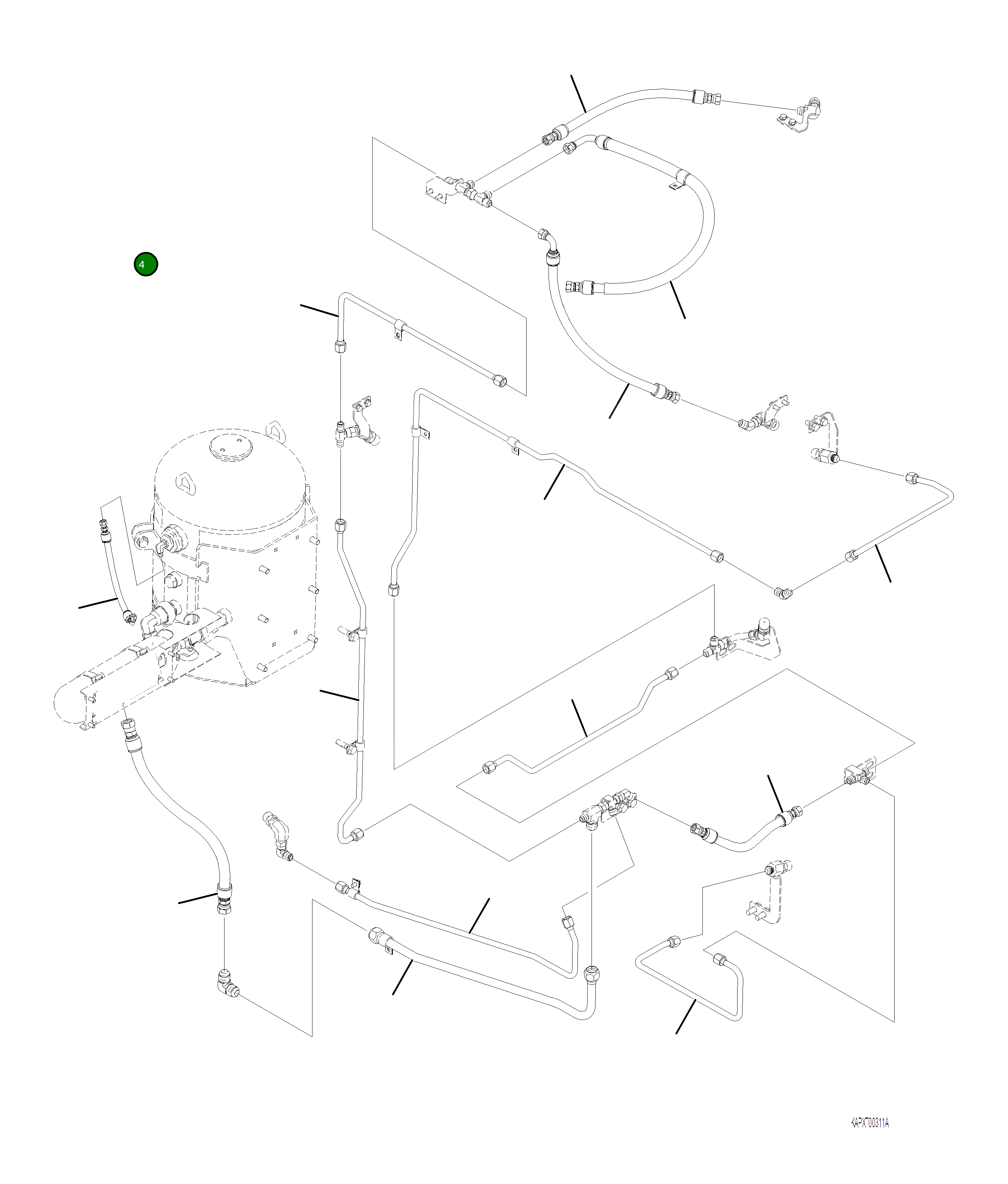 Трубка 4A1-921-2220 Komatsu
