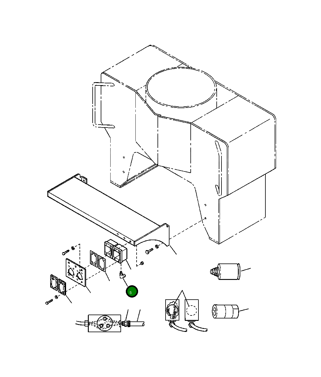 Угловой штуцер 4508 566 R1 Komatsu