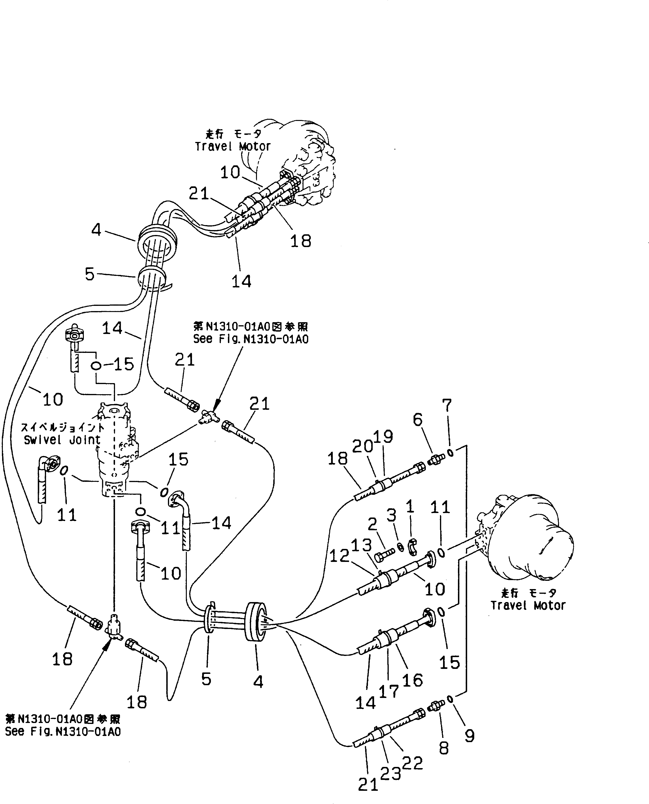 Шланг 20Y-62-K1530 Komatsu