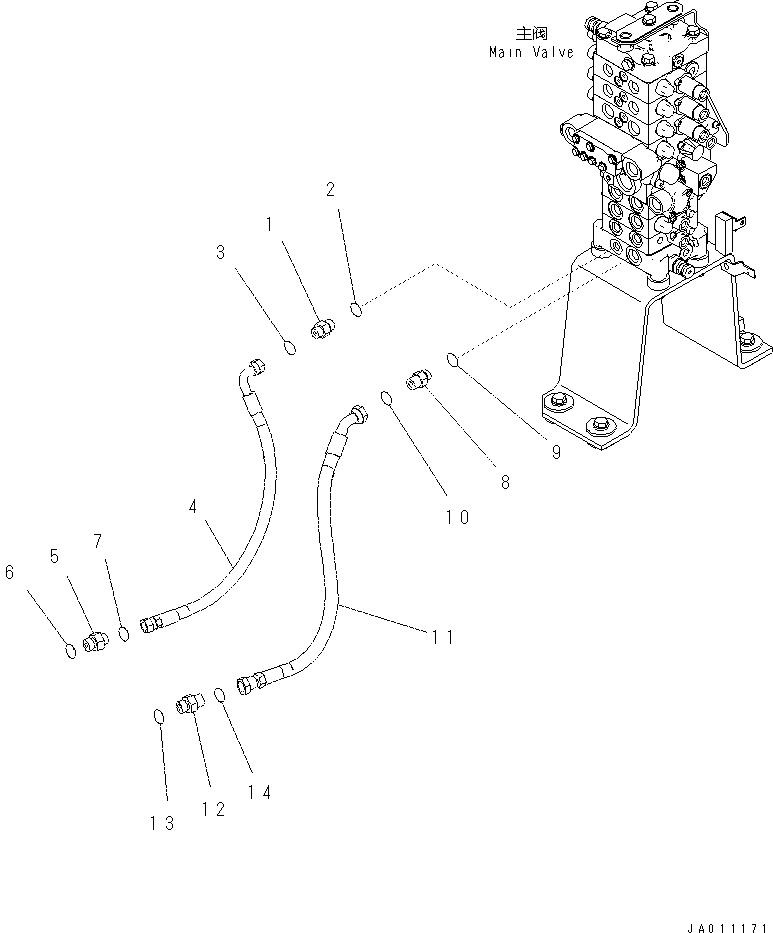 Шланг 201-62-82291 Komatsu