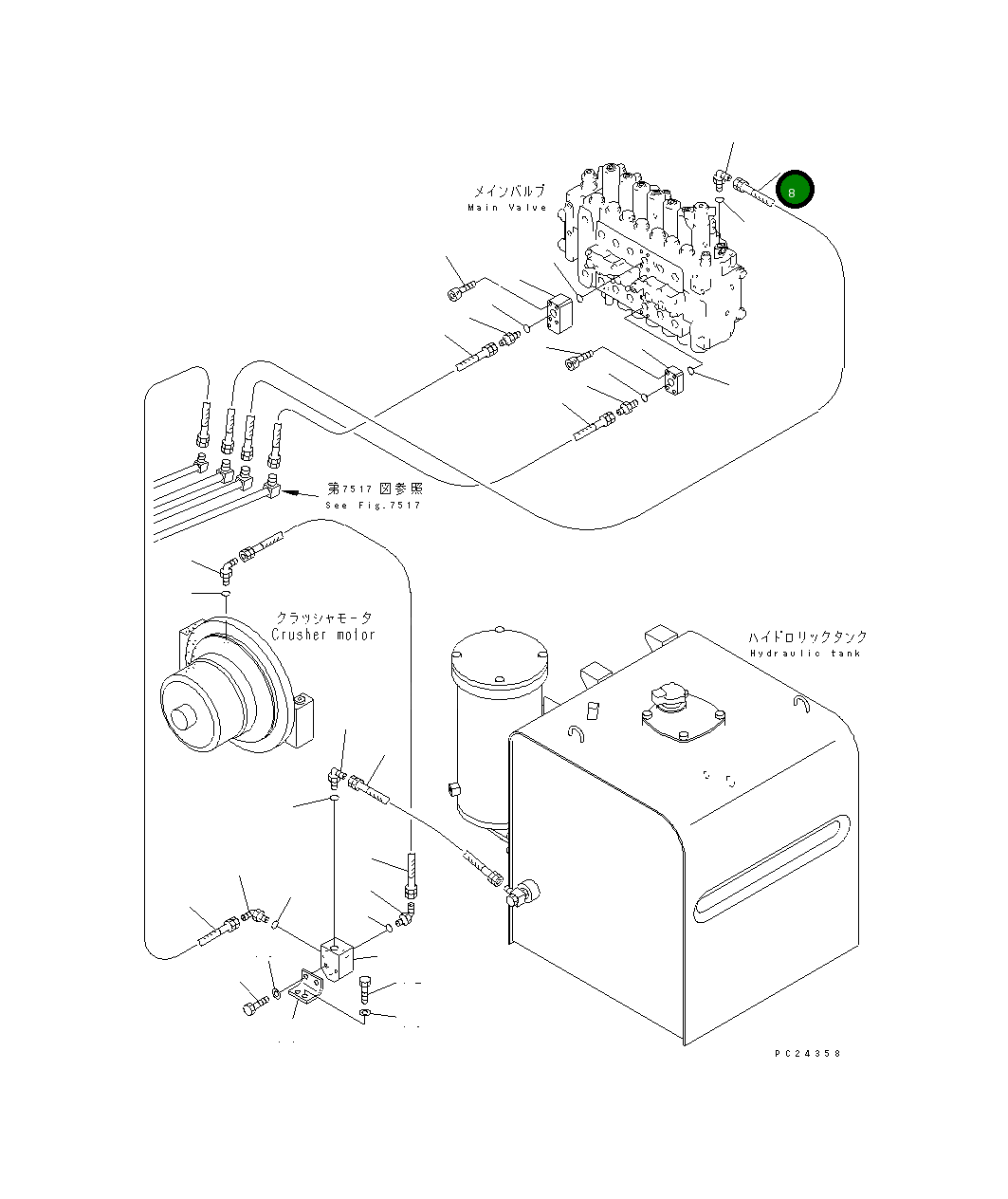 Шланг 07102-20428 Komatsu
