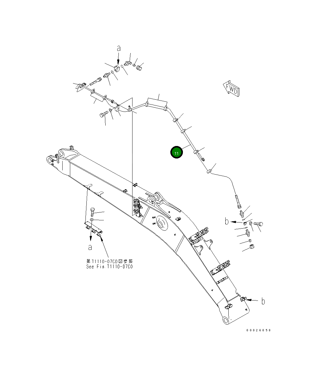 Шланг 07621-00373 Komatsu