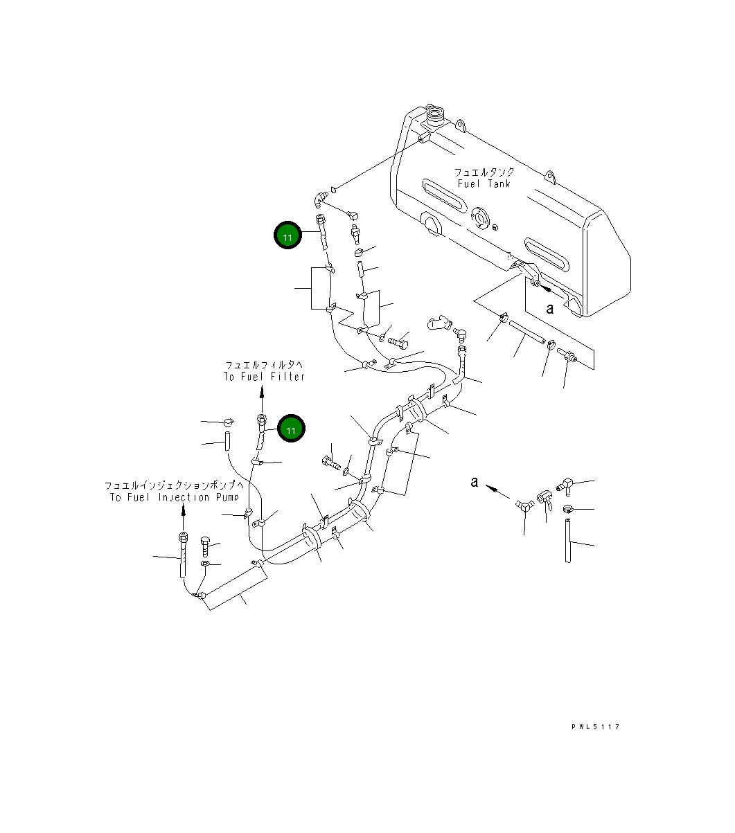 Шланг 07103-A0344 Komatsu