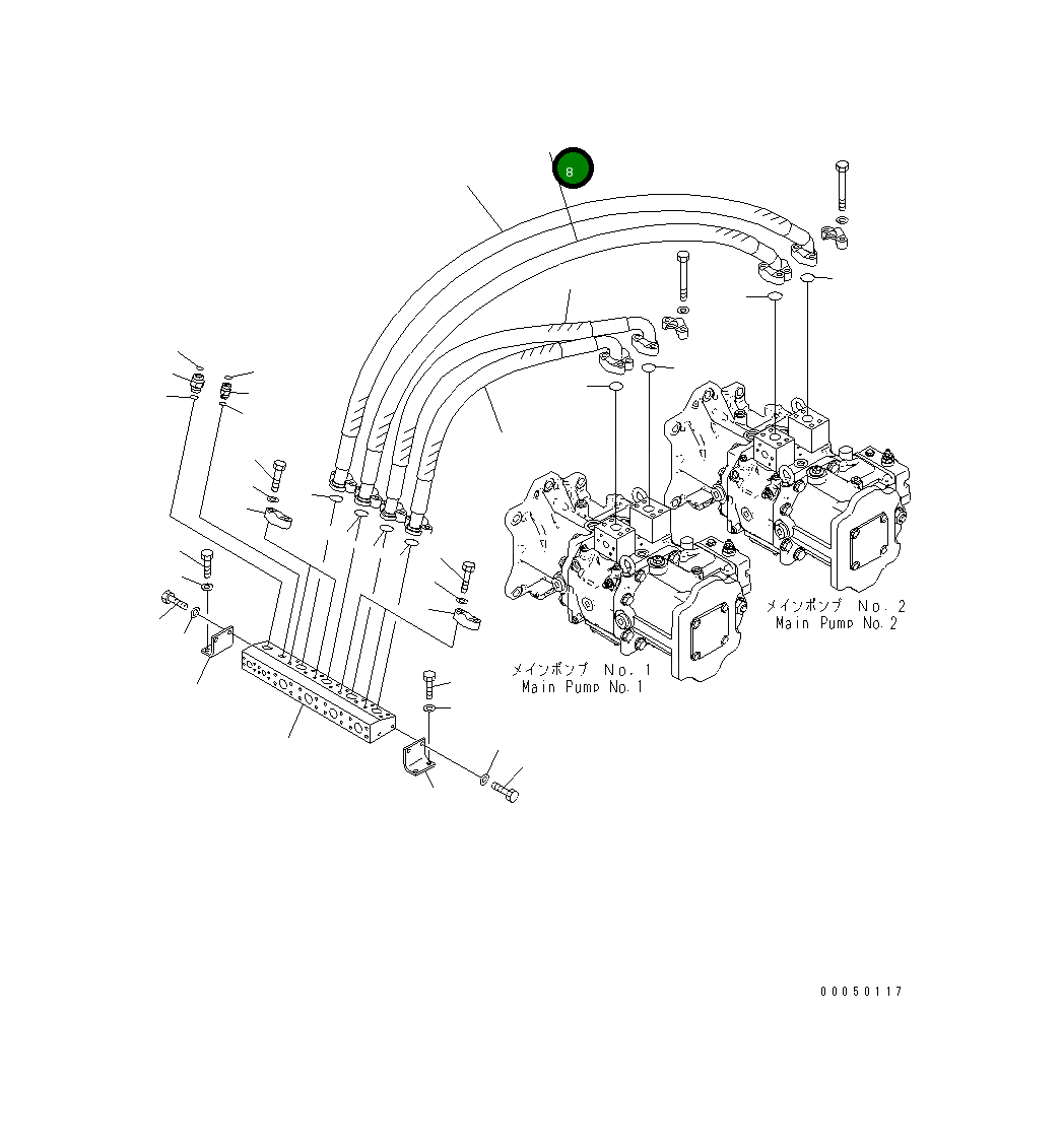 Шланг 07083-01422 Komatsu