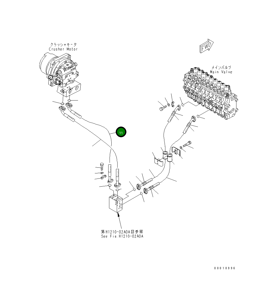 Шланг 07084-01AA9 Komatsu