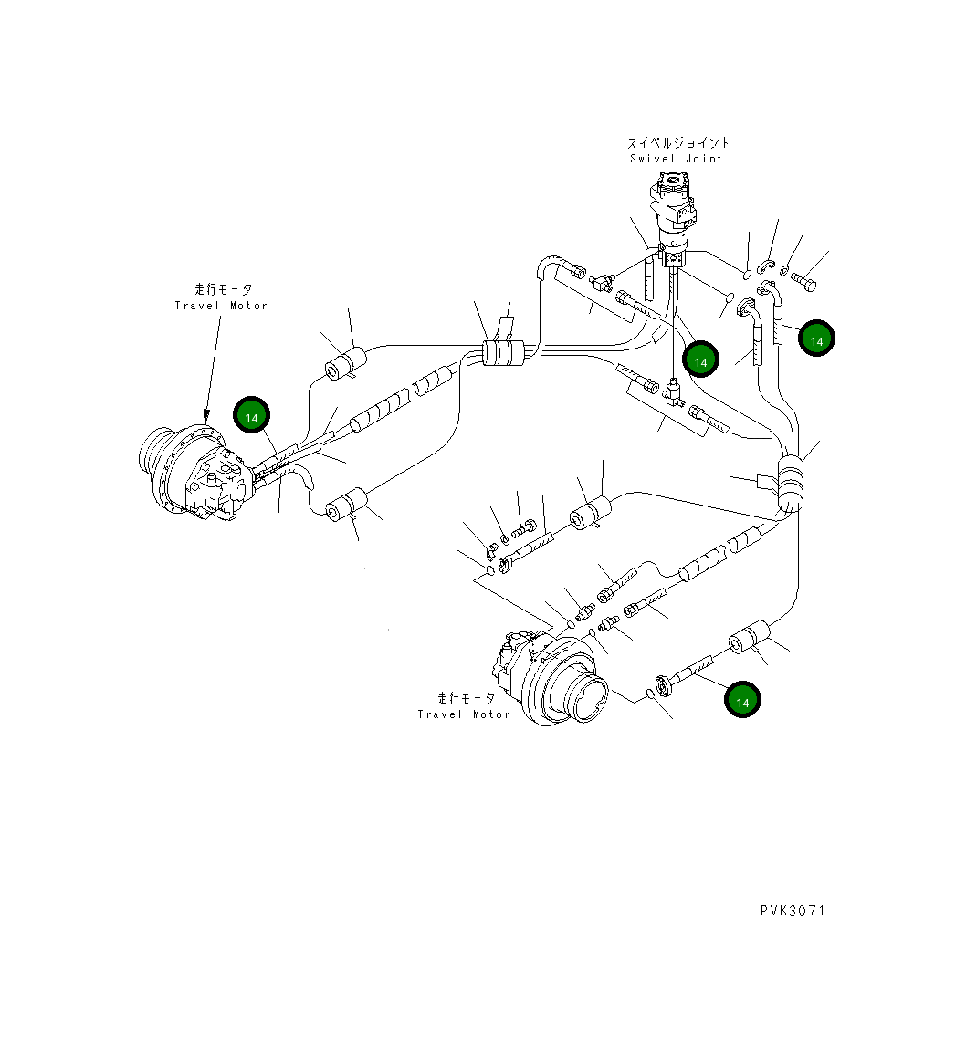 Шланг 07084-01023 Komatsu