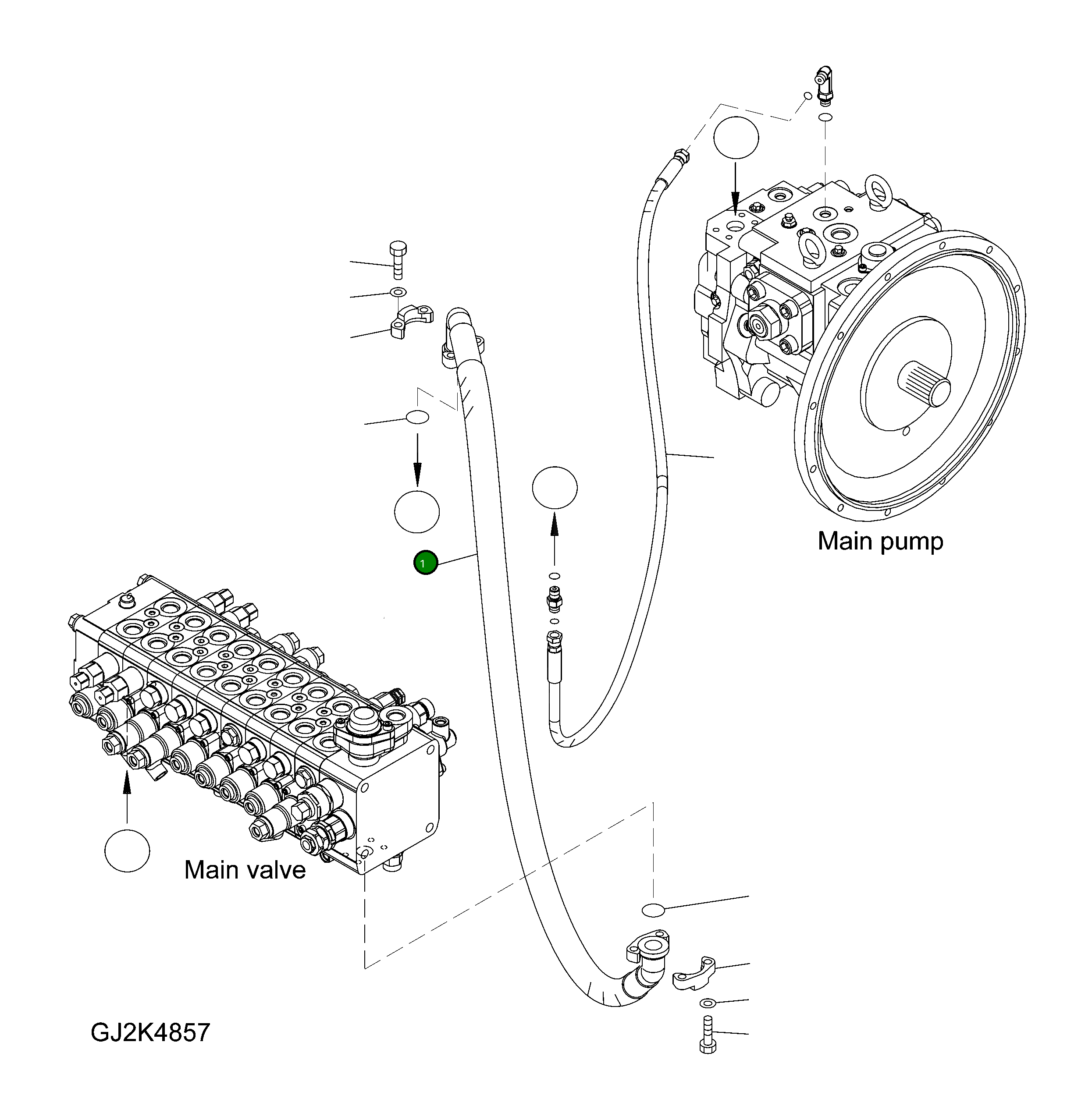 Шланг 20J-62-13270 Komatsu