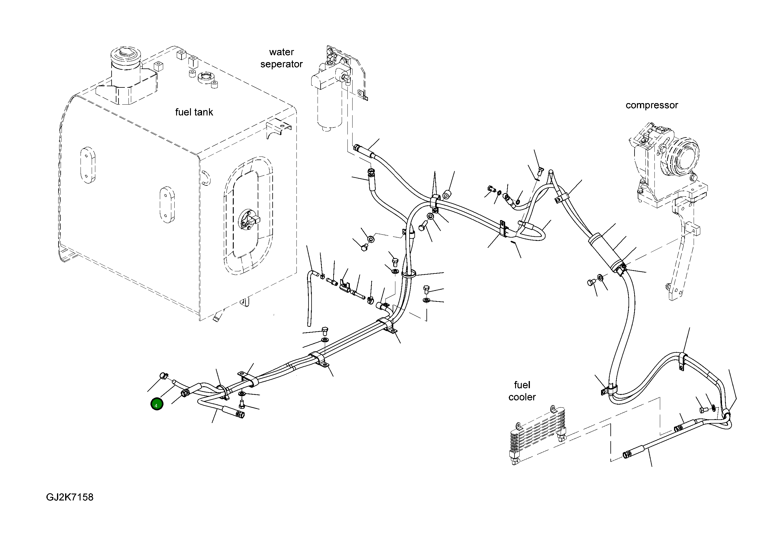 Шланг 07288-11014 Komatsu