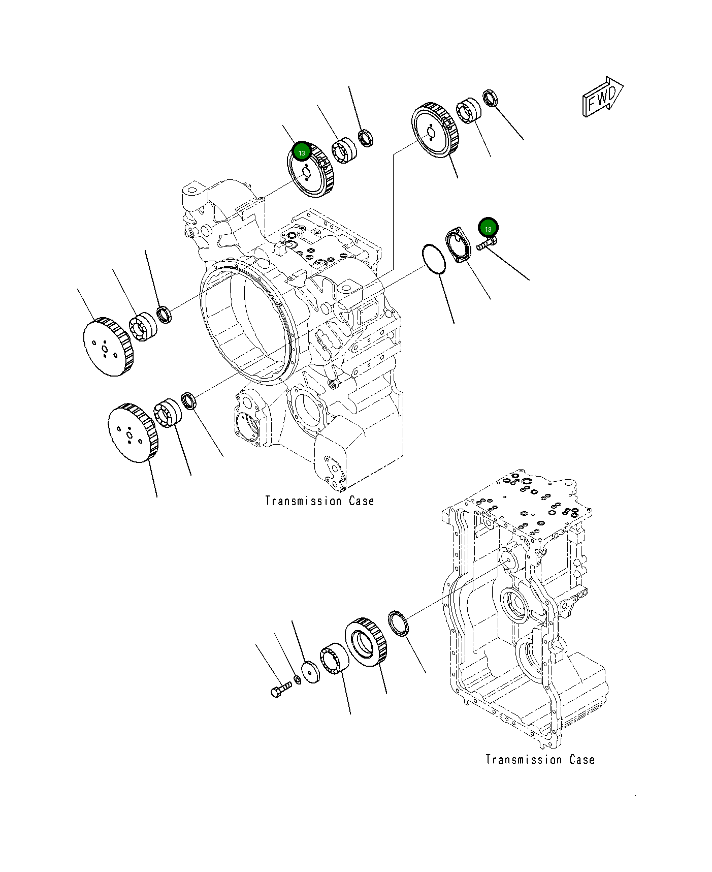Шестерня, R.H 23B-13-73430 Komatsu
