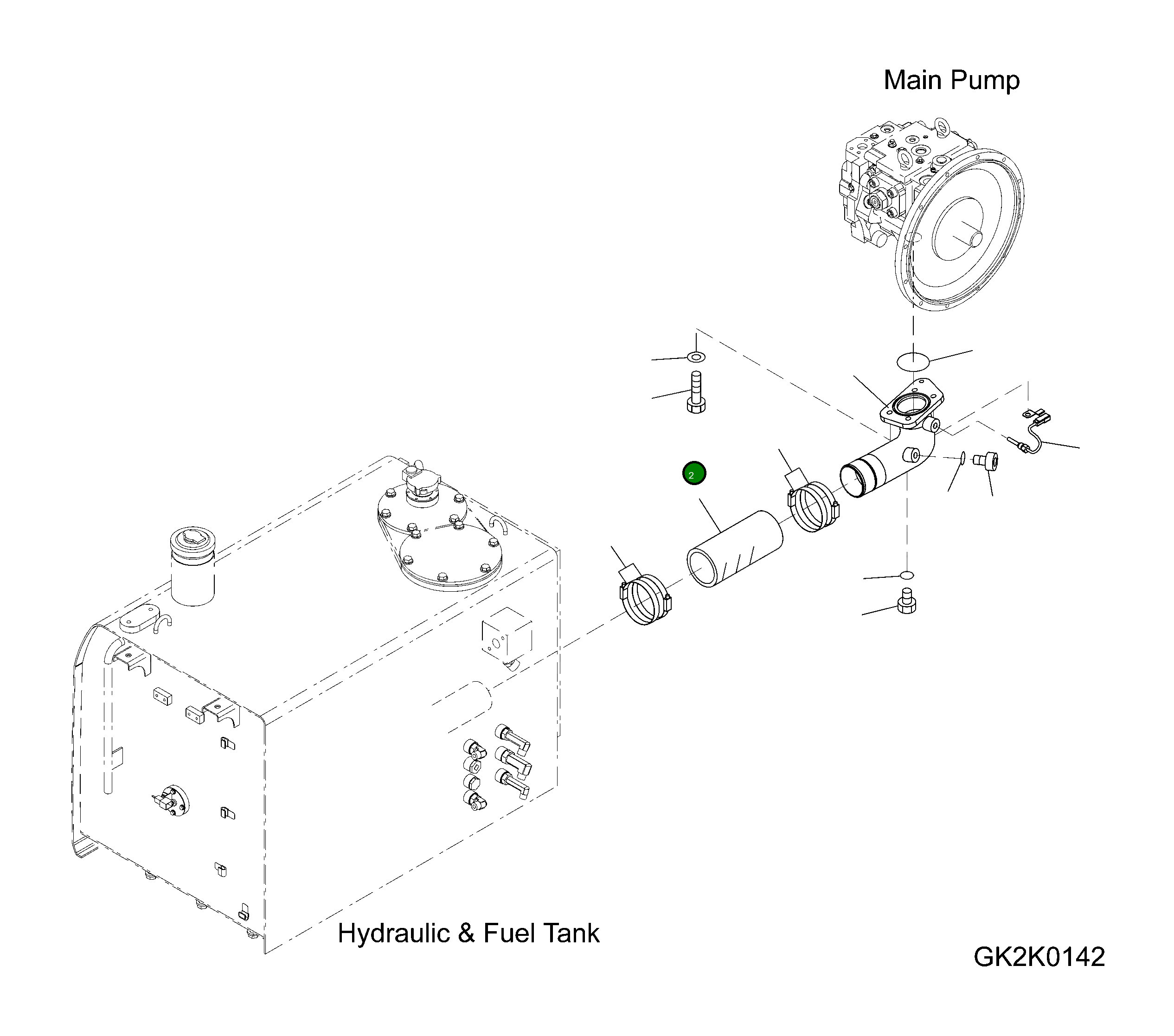 Шланг 20J-62-12960 Komatsu